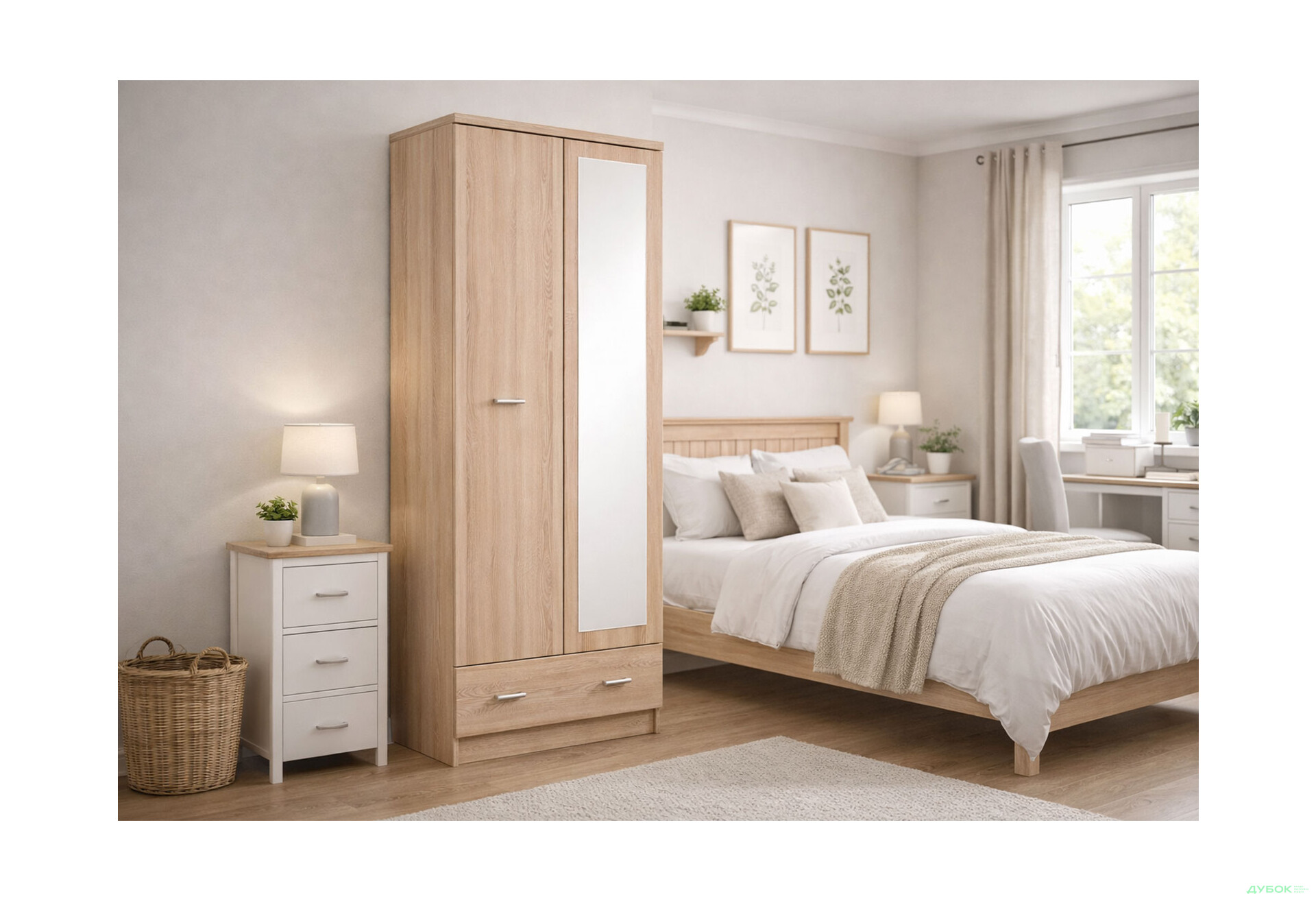 Изображение 2 - Шкаф ВМВ Холдинг Топ-микс 2-дверный с ящиком и зеркалом 60 см Дуб сонома