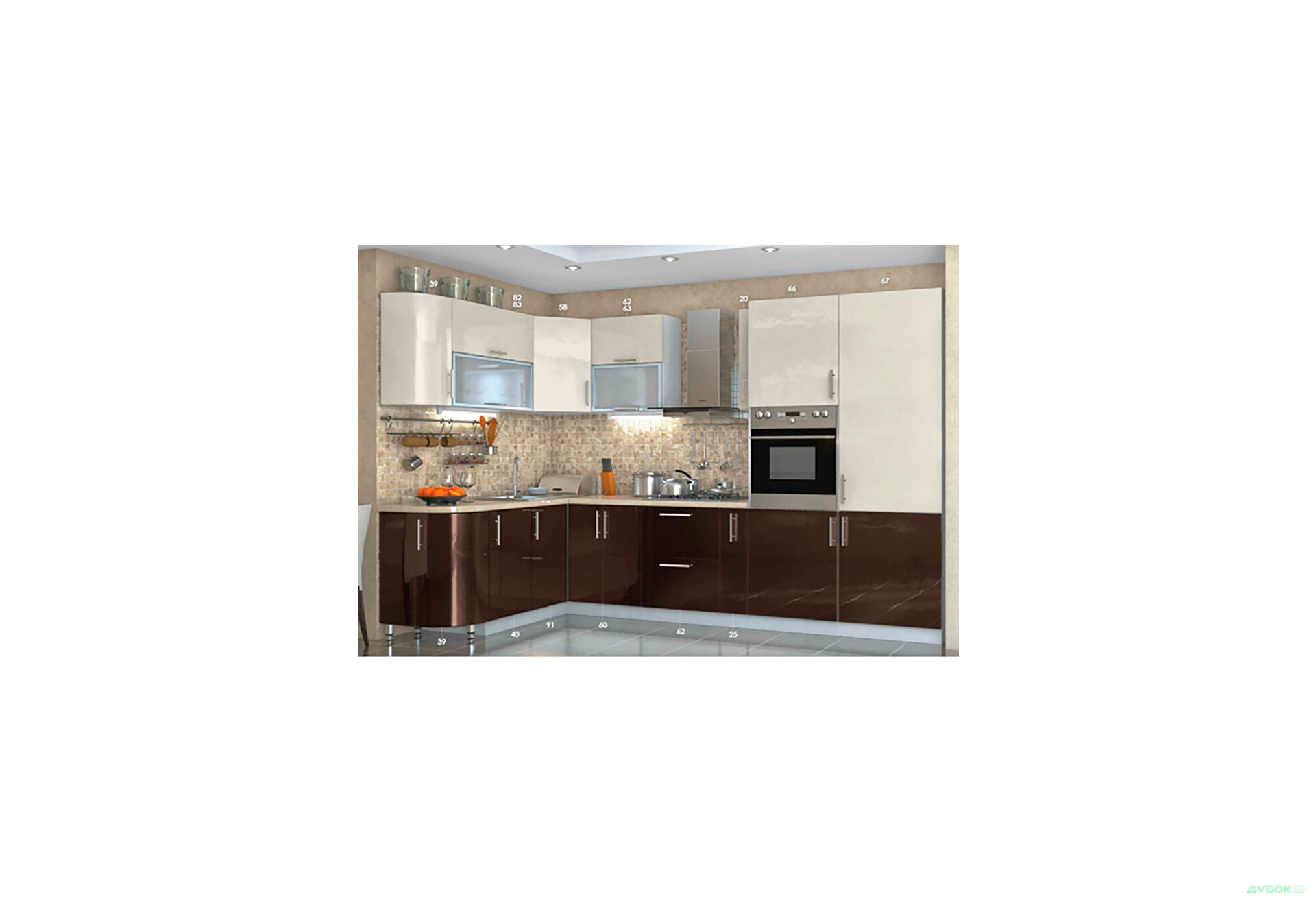 Кухня кутова Хай Глосс / High Gloss 1.7х3.2 MebelStar - Зображення 1 Зображення 1 - Кухня кутова Хай Глосс / High Gloss 1.7х3.2 MebelStar