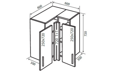 В18 Тумба кутова 60х60 Альбіна Люкс VIP-master