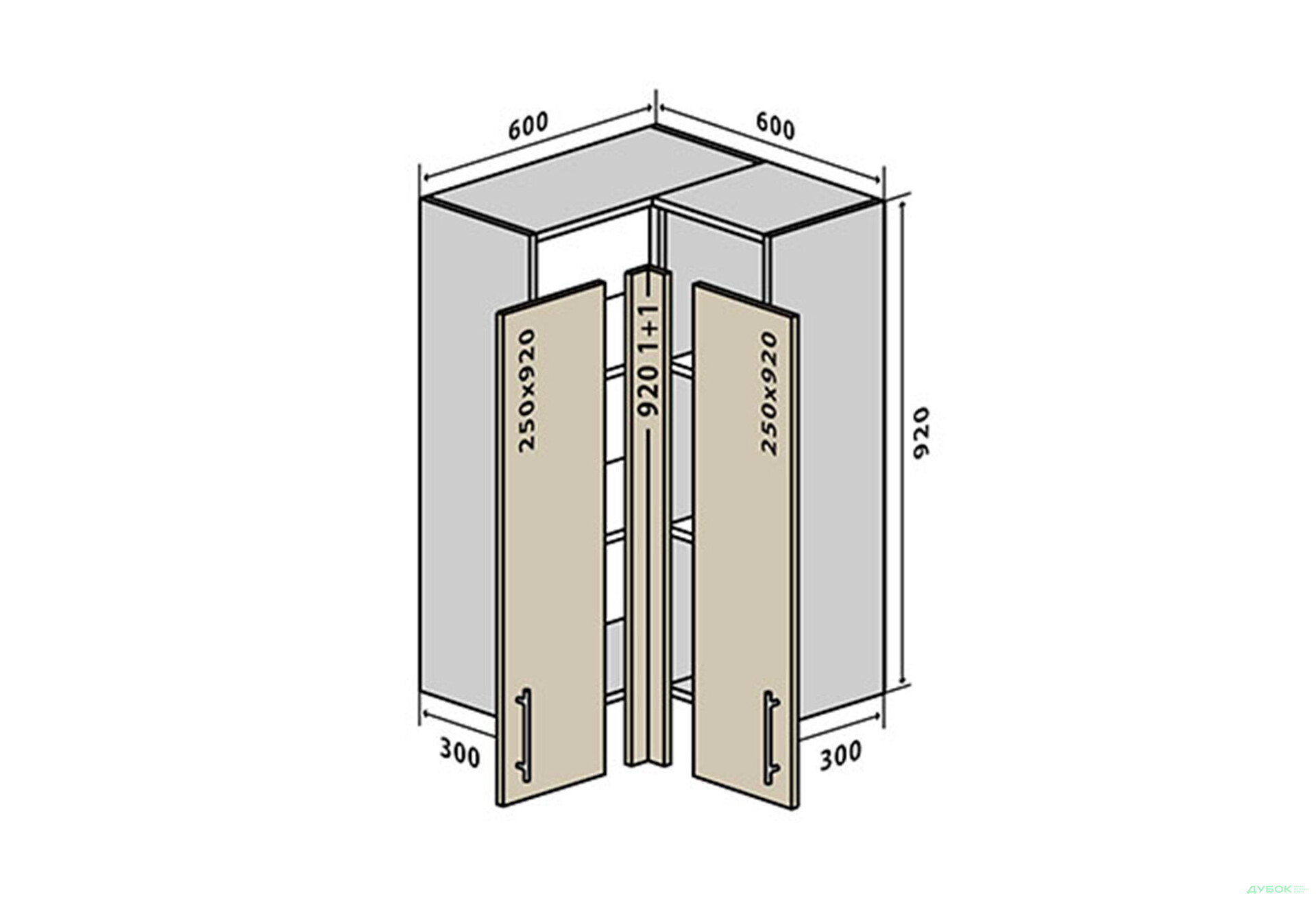 Изображение 1 - В58 Тумба угловая 60х60 МоДа Люкс / MoDa Luxe Вип-Мастер