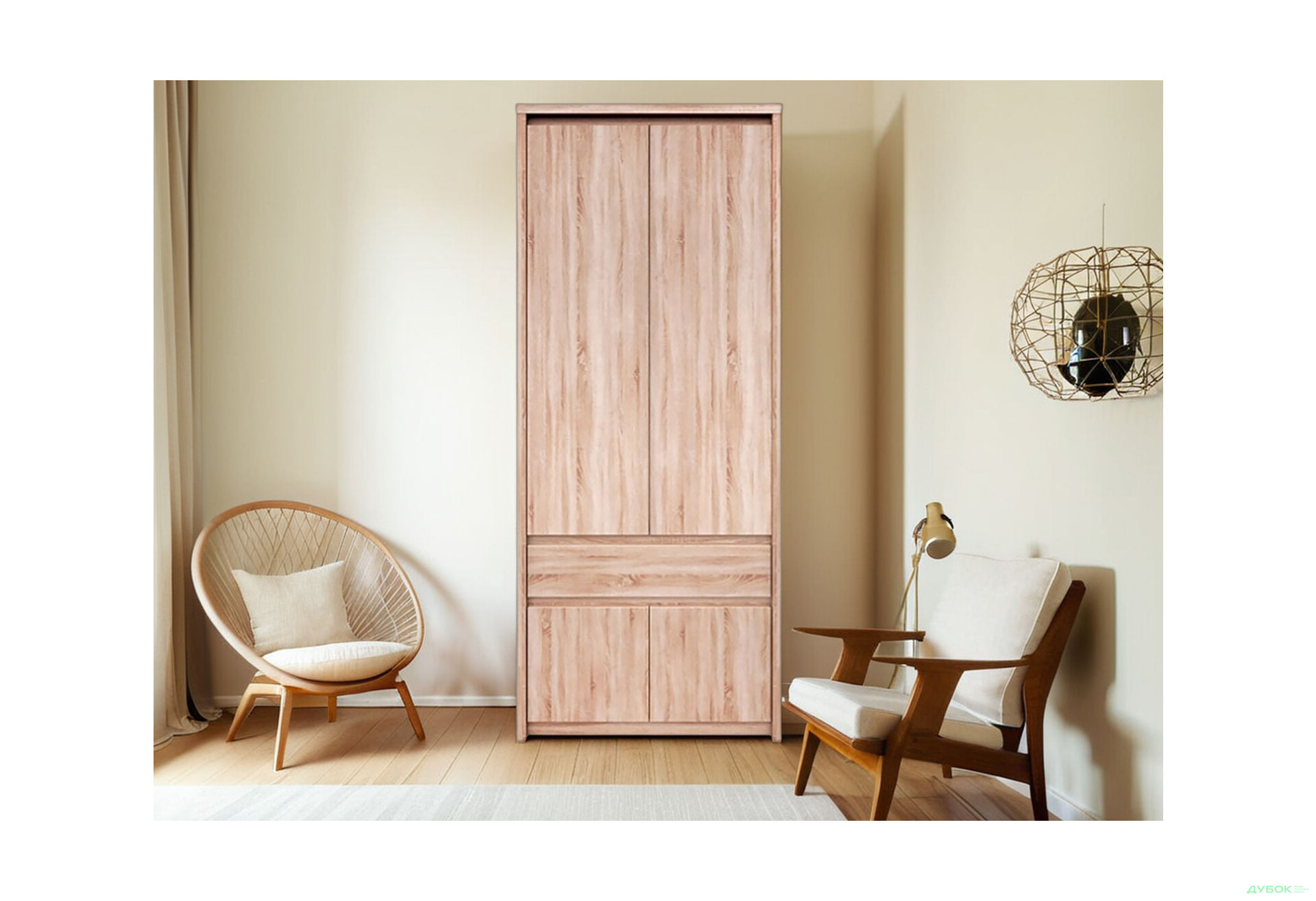 Шафа VMV holding Нортон 4-дверна з шухлядою 66 см Дуб сонома - Зображення 2 Зображення 2 - Шафа VMV holding Нортон 4-дверна з шухлядою 66 см Дуб сонома