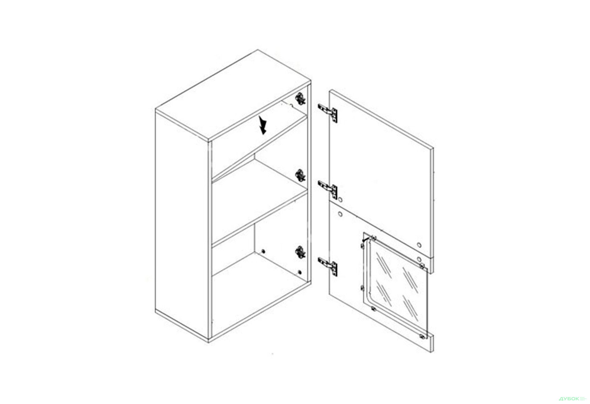 Зображення 5 - Комплект стінка з вітриною Гербор Пола 215 см Дуб сонома/Білий