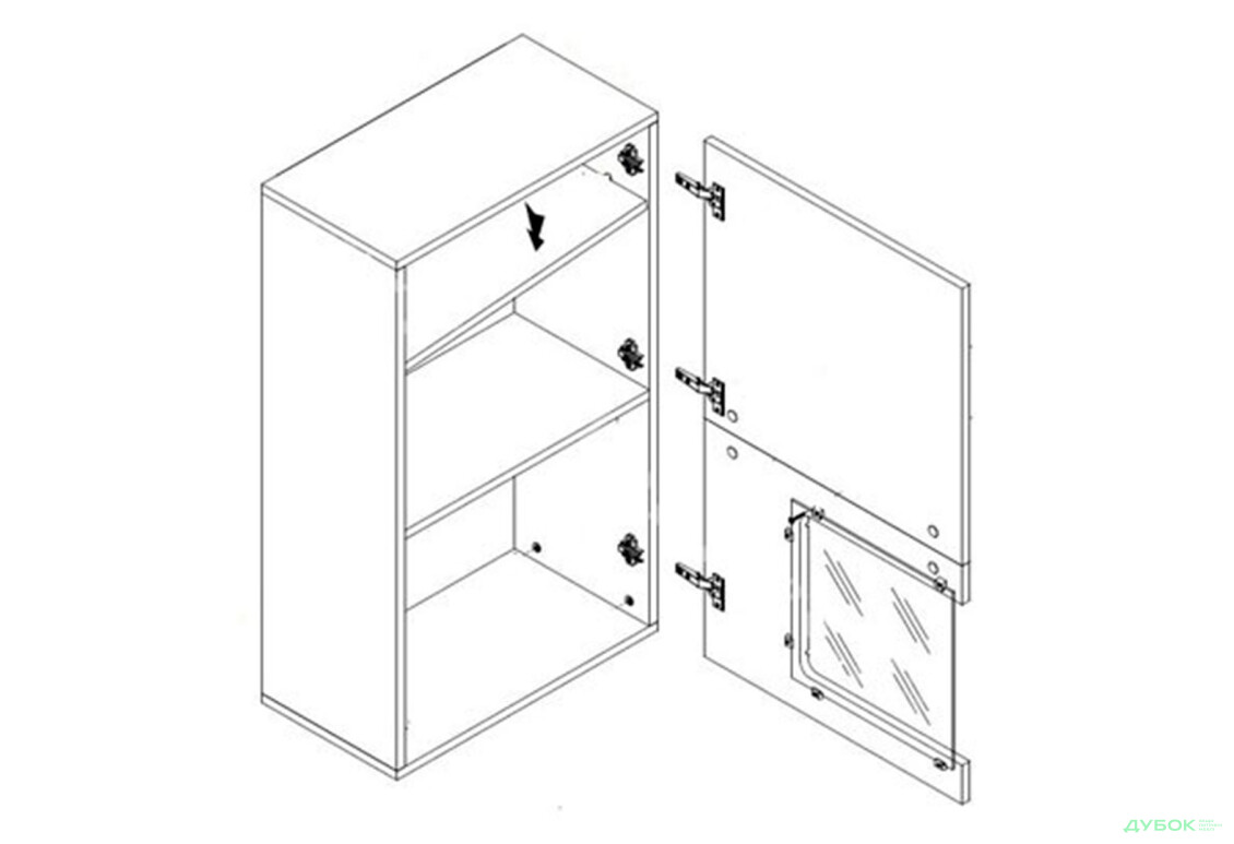Зображення 5 - Комплект стінка з вітриною Гербор Пола 215 см Дуб сонома/Білий