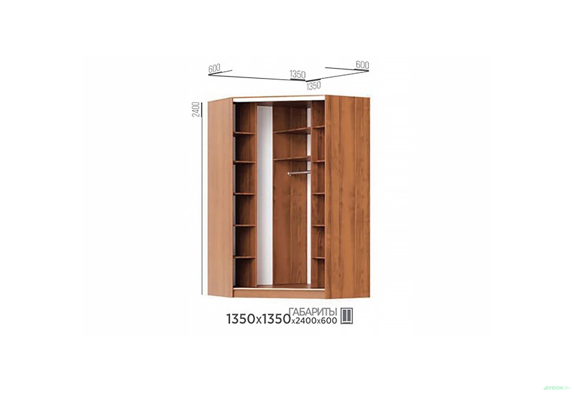 Изображение 2 - Шкаф-купе 2D угловой 1350 Мебель Стар