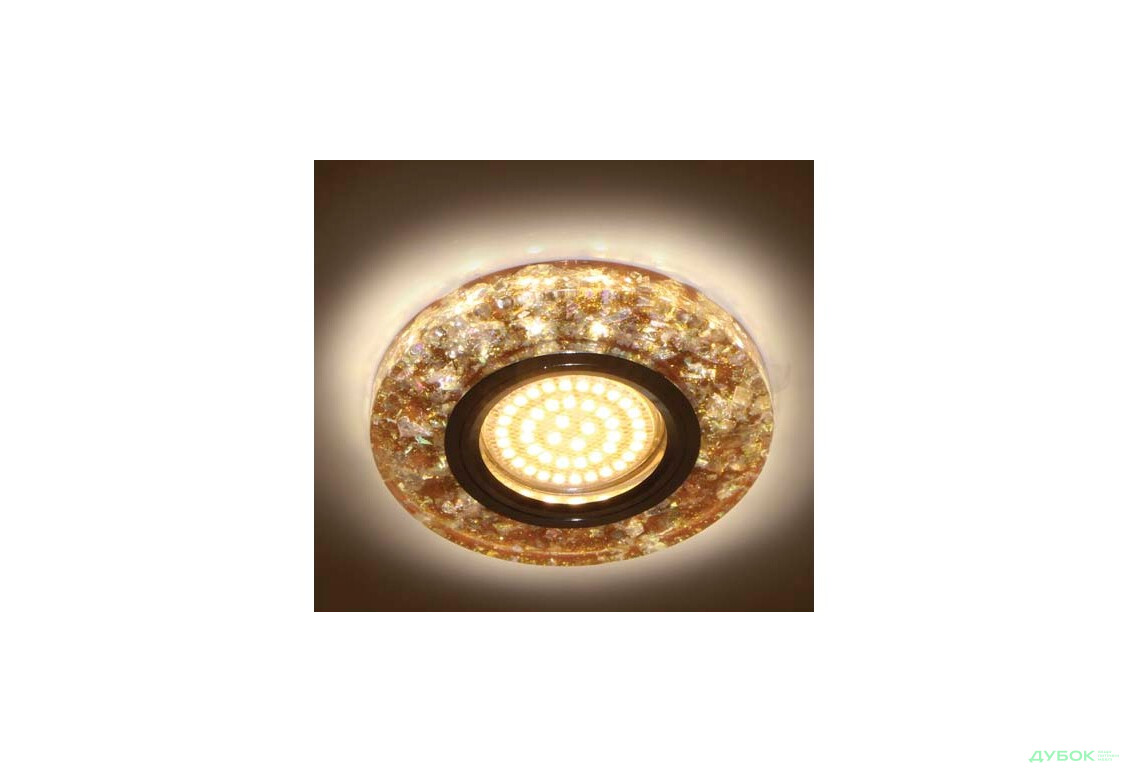 Фото 2 - Светильник точечный 8585-2 MR16 мерцающий коричневой серебро с led подсветкой Ферон