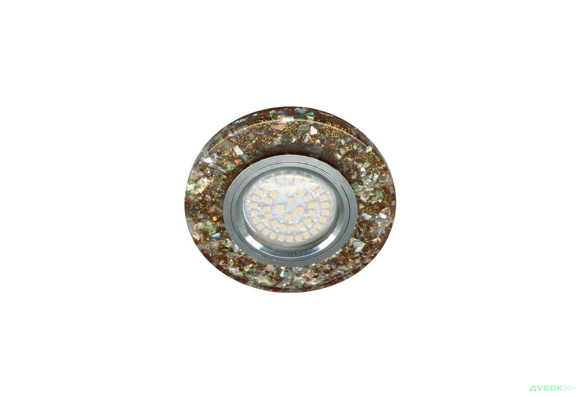 Светильник точечный 8585-2 MR16 мерцающий коричневой серебро с led подсветкой Ферон
