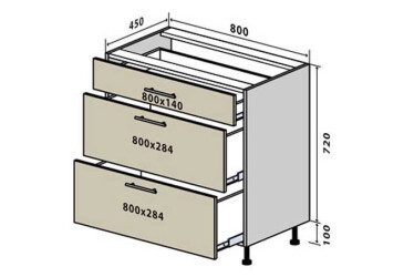 Н29 Тумба 3Ш 80