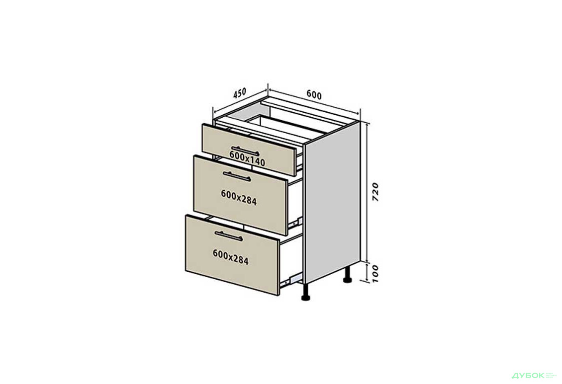 Н28 Тумба 3Ш 60 Максима Вип-Мастер