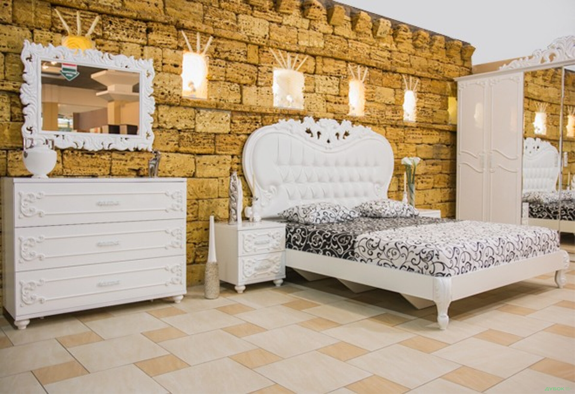 Фото 1 - Спальня Лючія (біла) Комплект з комодом Embawood