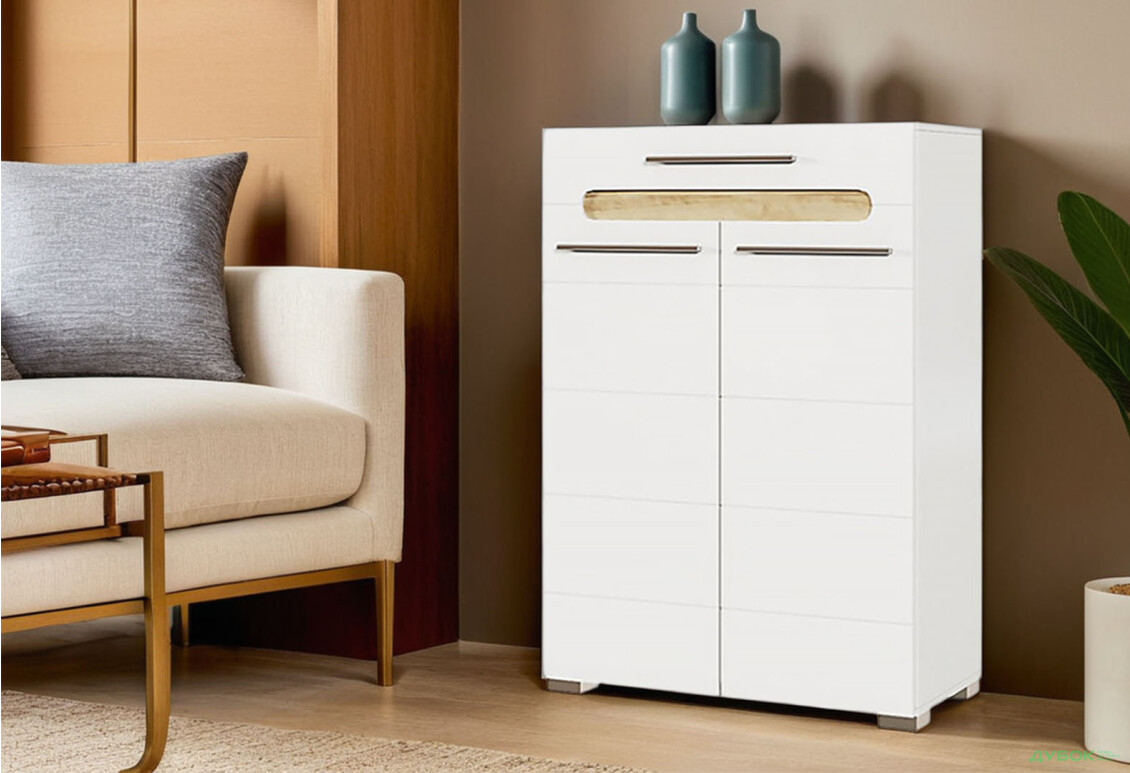 Зображення 2 - Комод Світ Меблів Бянко 2-дверний з шухлядою 80 см Білий