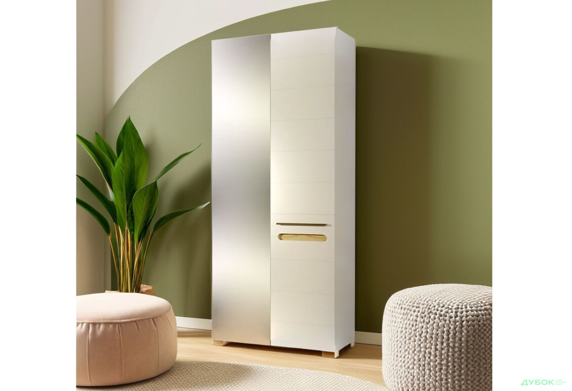 Зображення 2 - Шафа Світ Меблів Бянко 2-дверна з дзеркалом 90 см Біла