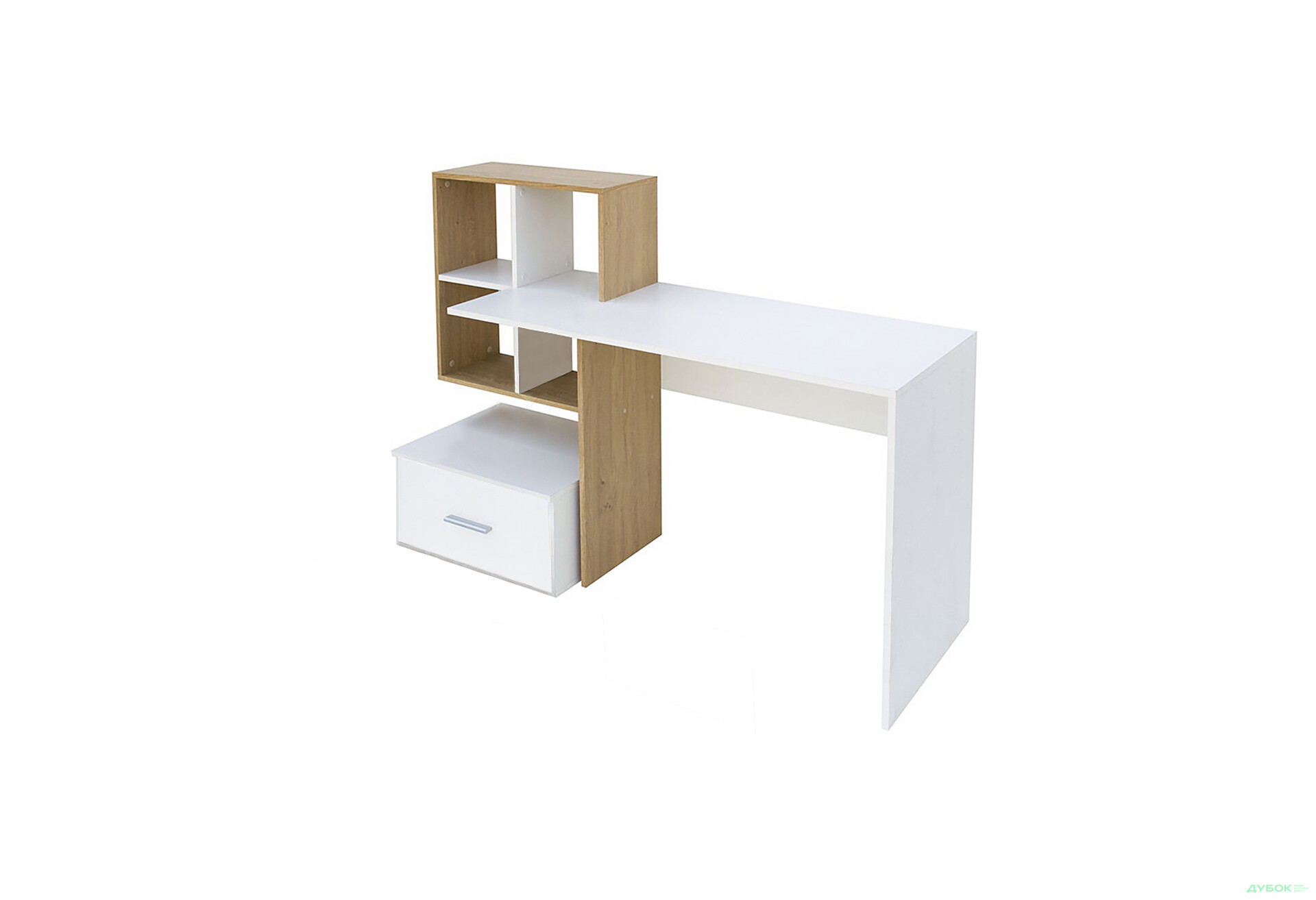 Стол письменный ВМВ Холдинг HO 1S 149x50 см с надставкой и ящиком, белый/дуб каменный - Изображение 1 Изображение 1 - Стол письменный ВМВ Холдинг HO 1S 149x50 см с надставкой и ящиком, белый/дуб каменный