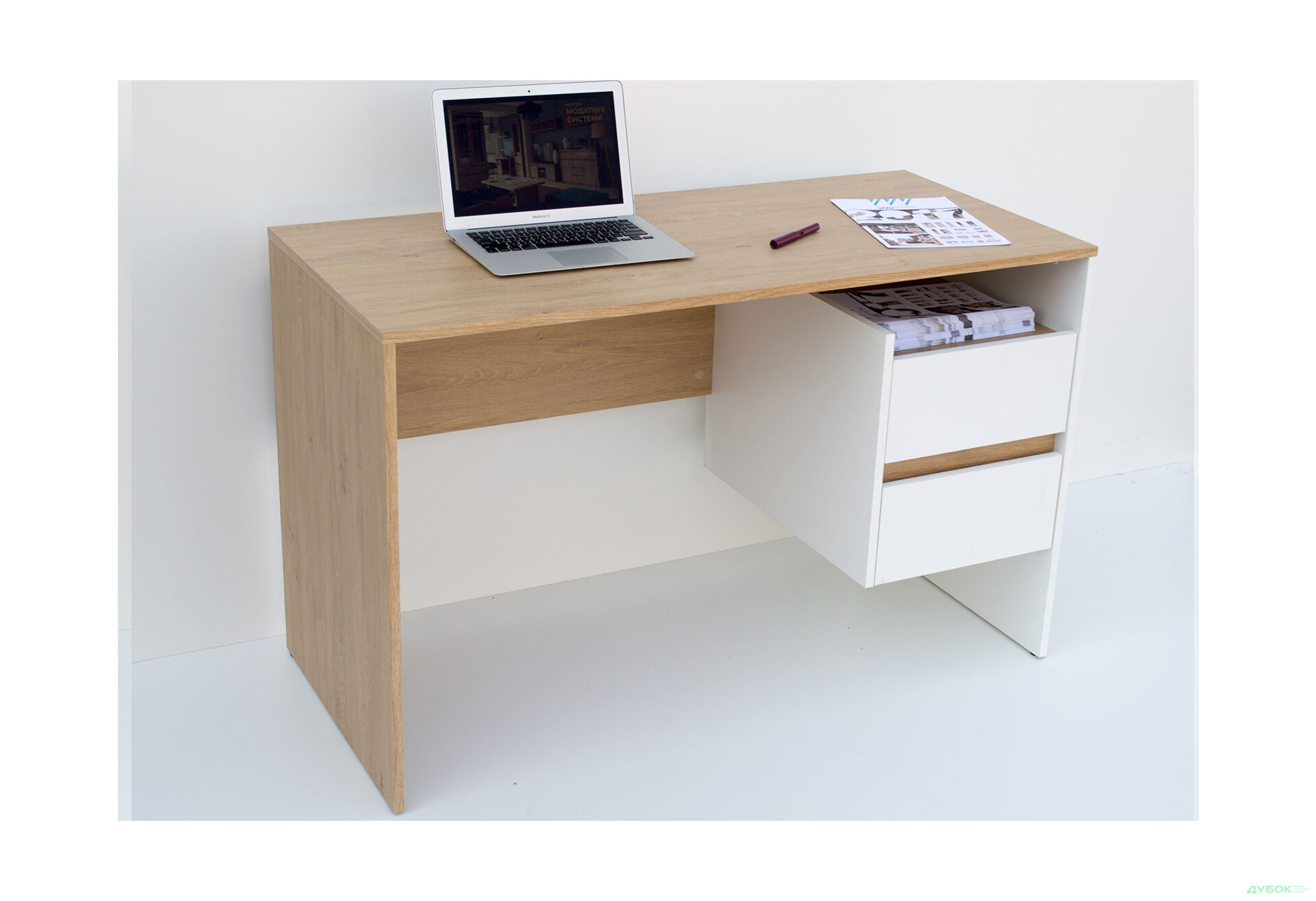 Изображение 3 - Стол письменный ВМВ Холдинг HO 2S 120x55 см с ящиками, белый/дуб каменный