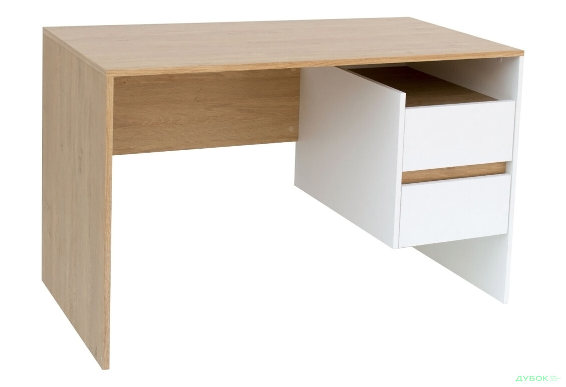 Стол письменный ВМВ Холдинг HO 2S 120x55 см с ящиками, белый/дуб каменный