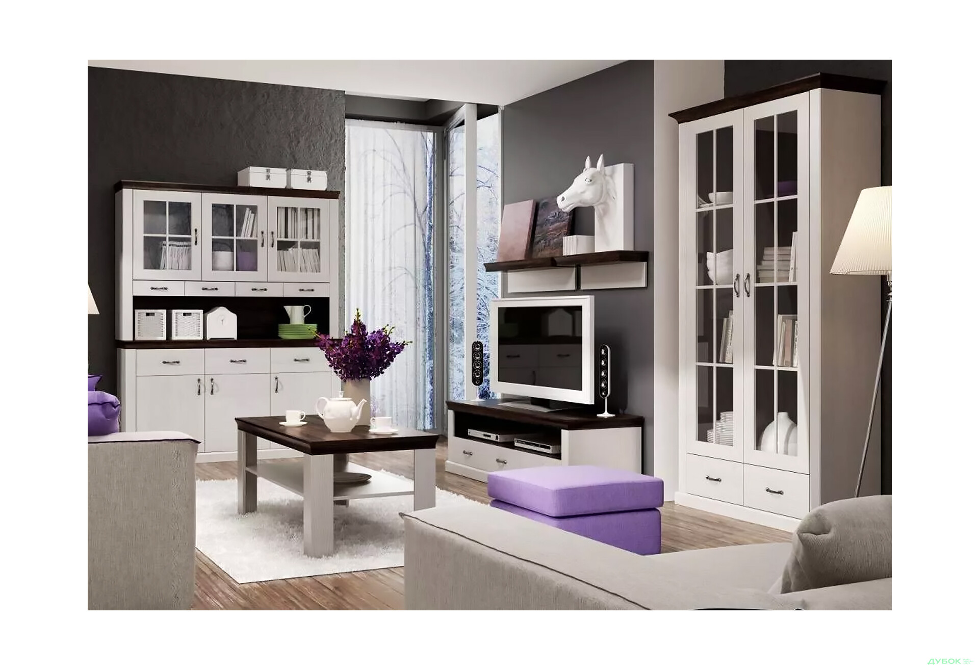 Комплект у вітальню VMV holding Лавенда І Дуб шоколадний/Сосна норвезька - Зображення 1 Зображення 1 - Комплект у вітальню VMV holding Лавенда І Дуб шоколадний/Сосна норвезька