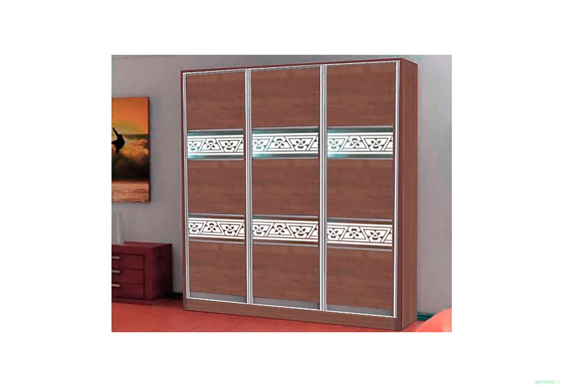 Шафа-купе 3D 2000х2100х600 (AL) MebelStar - Зображення 2 Зображення 2 - Шафа-купе 3D 2000х2100х600 (AL) MebelStar