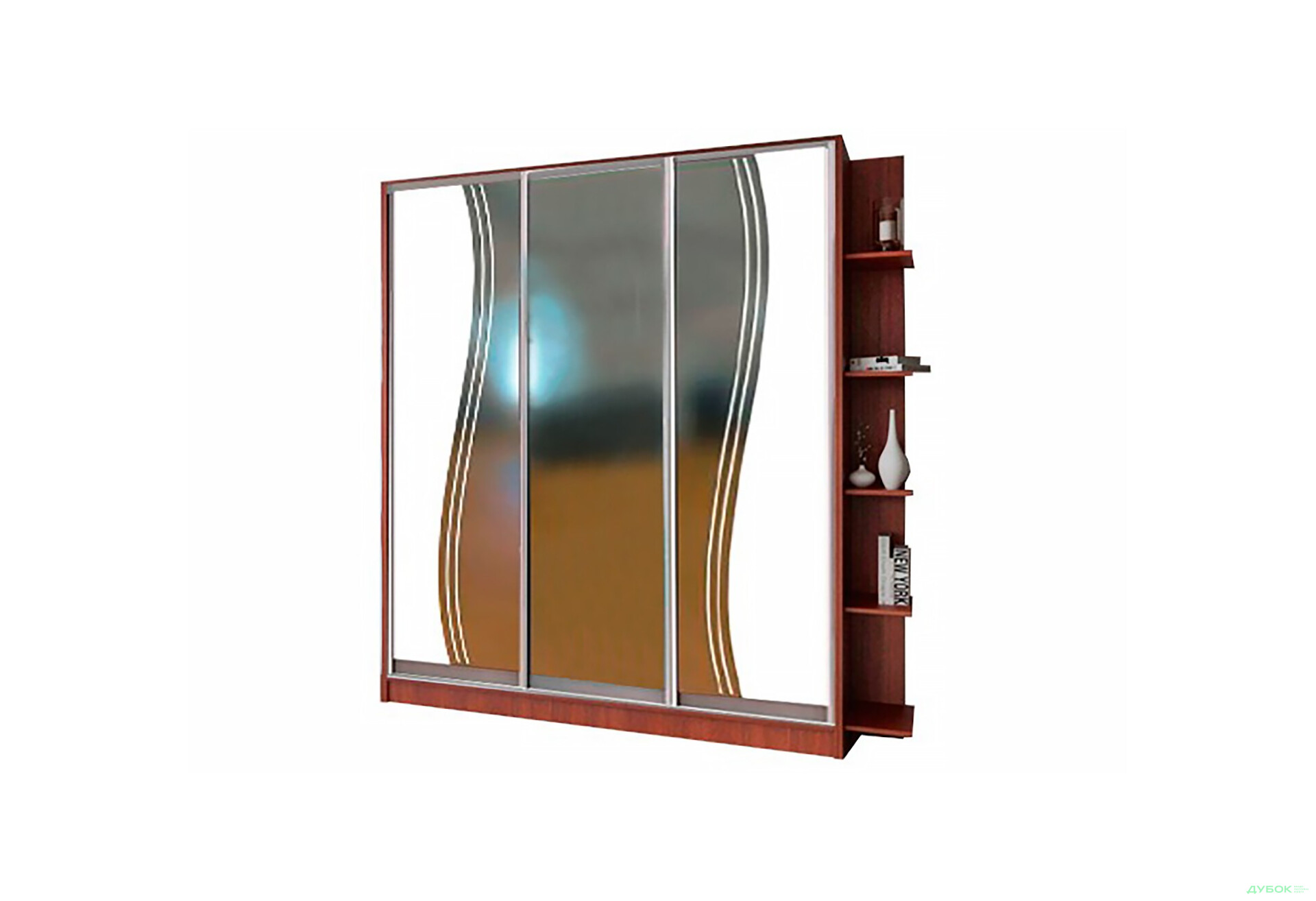 Зображення 1 - Шафа-купе 3D 1800х2100х600 (AL) з кутовими полками MebelStar