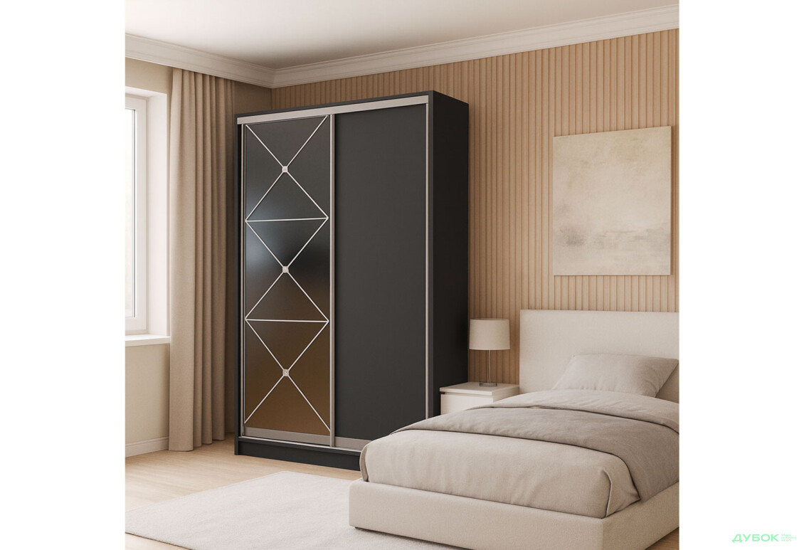 Зображення 2 - Шафа-купе 2D 1000х2100х60 (AL) MebelStar