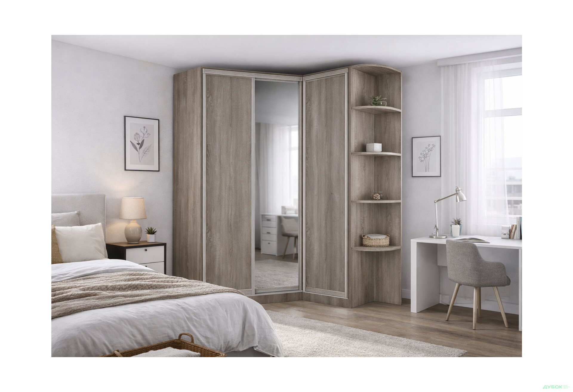 Изображение 2 - Шкаф-купе угловой 3Д 220х180х120 с зеркалом (AL) VIP-master