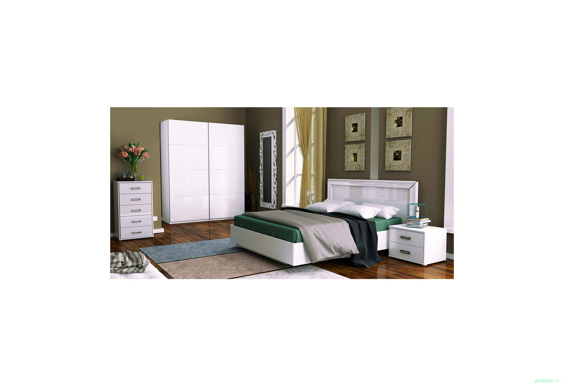 Модульная спальня Бэлла (белая) МироМарк - Изображение 3 Изображение 3 - Модульная спальня Бэлла (белая) МироМарк