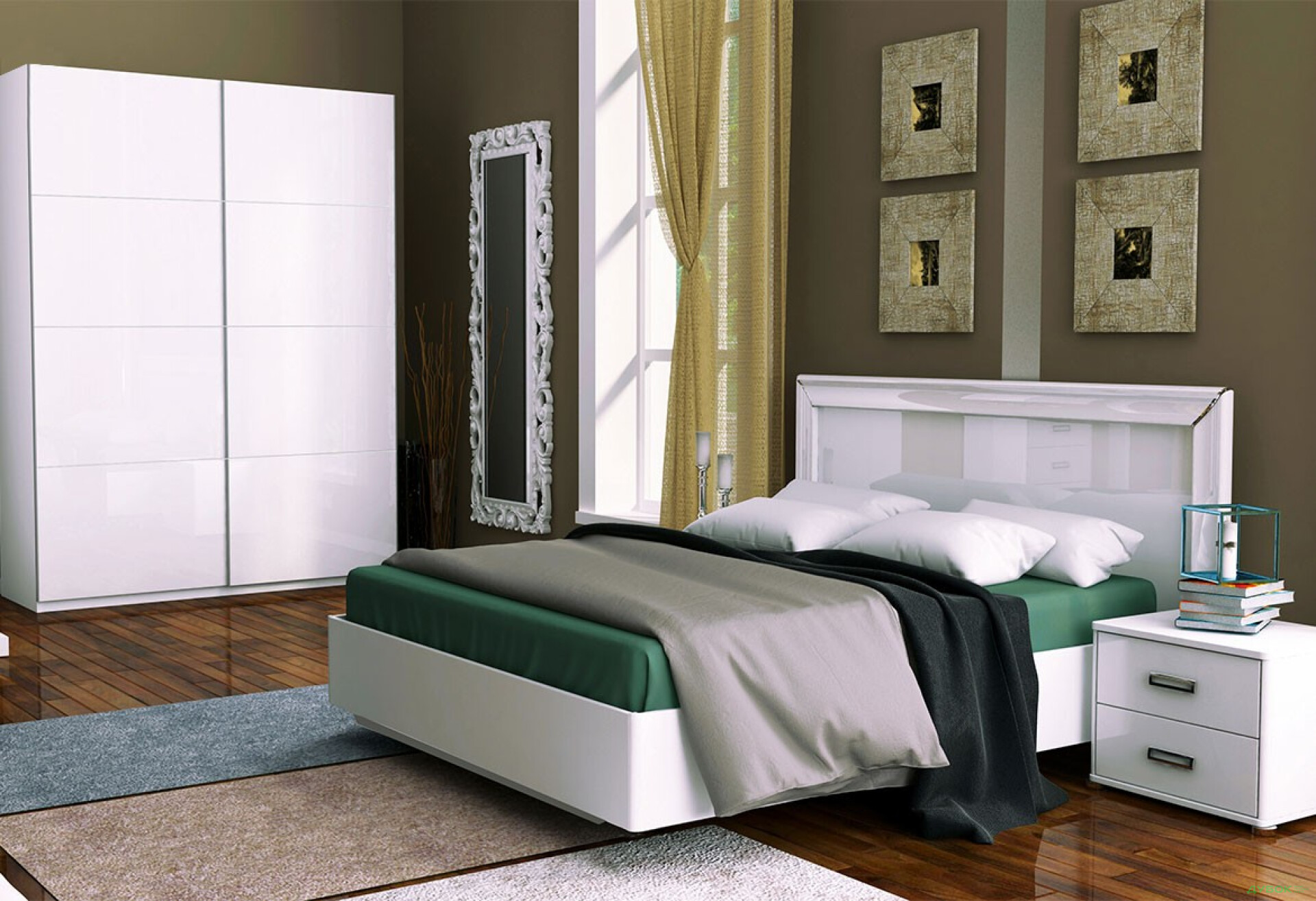 Фото 6 - Модульна спальня Белла (біла) MiroMark