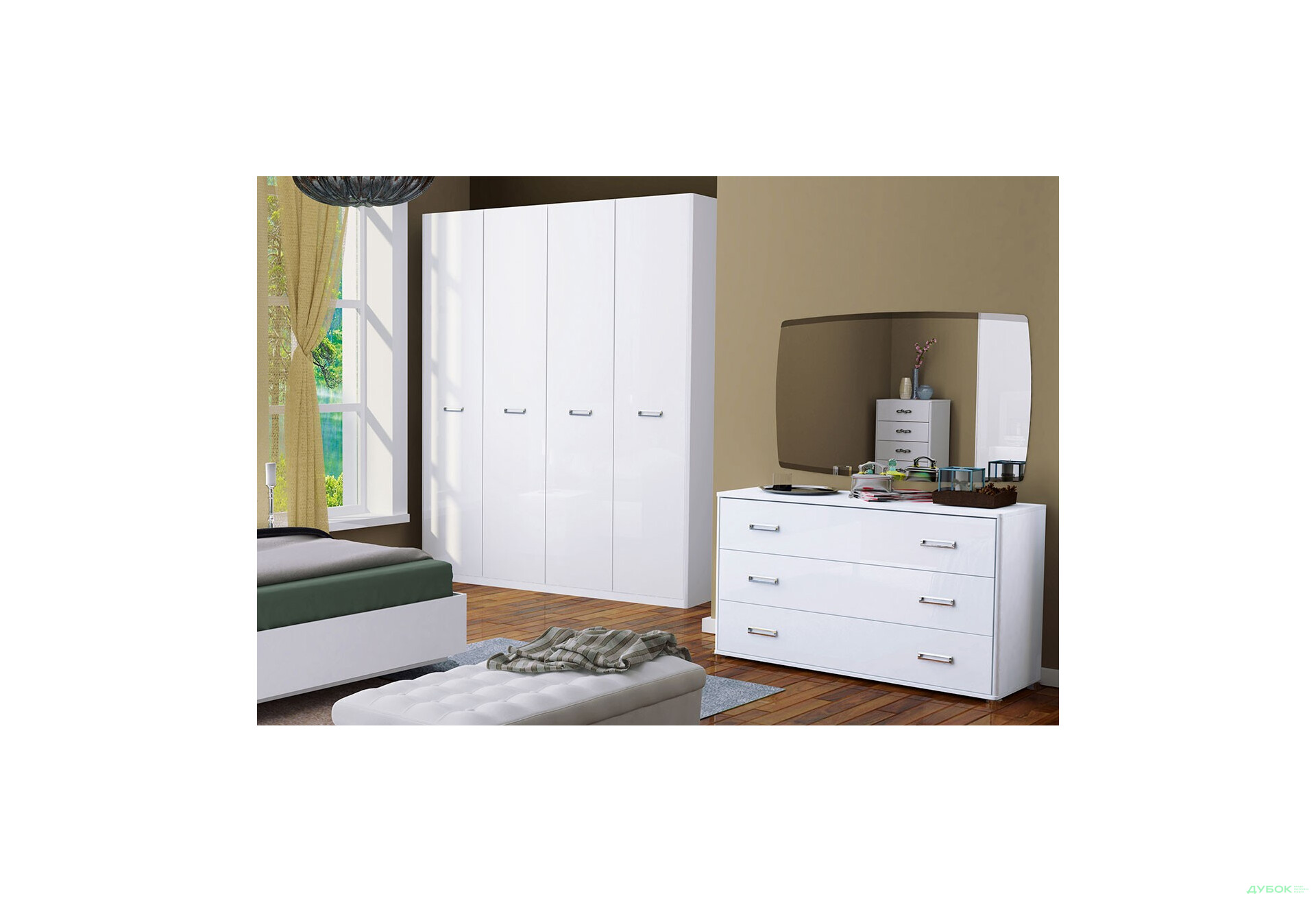 Модульная спальня Бэлла (белая) МироМарк - Изображение 7 Изображение 7 - Модульная спальня Бэлла (белая) МироМарк