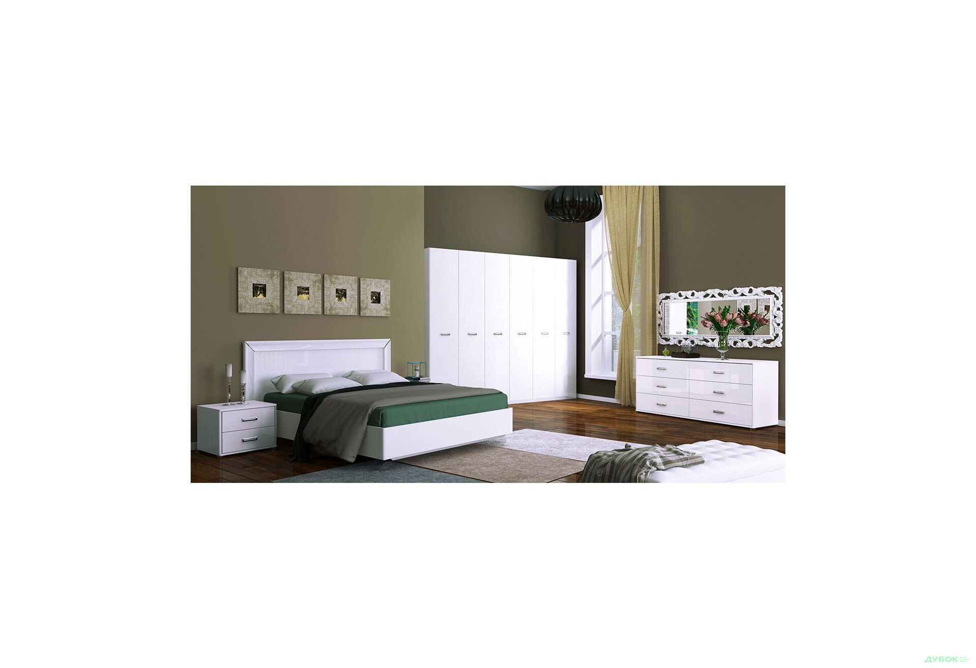 Модульная спальня Бэлла (белая) МироМарк - Изображение 8 Изображение 8 - Модульная спальня Бэлла (белая) МироМарк