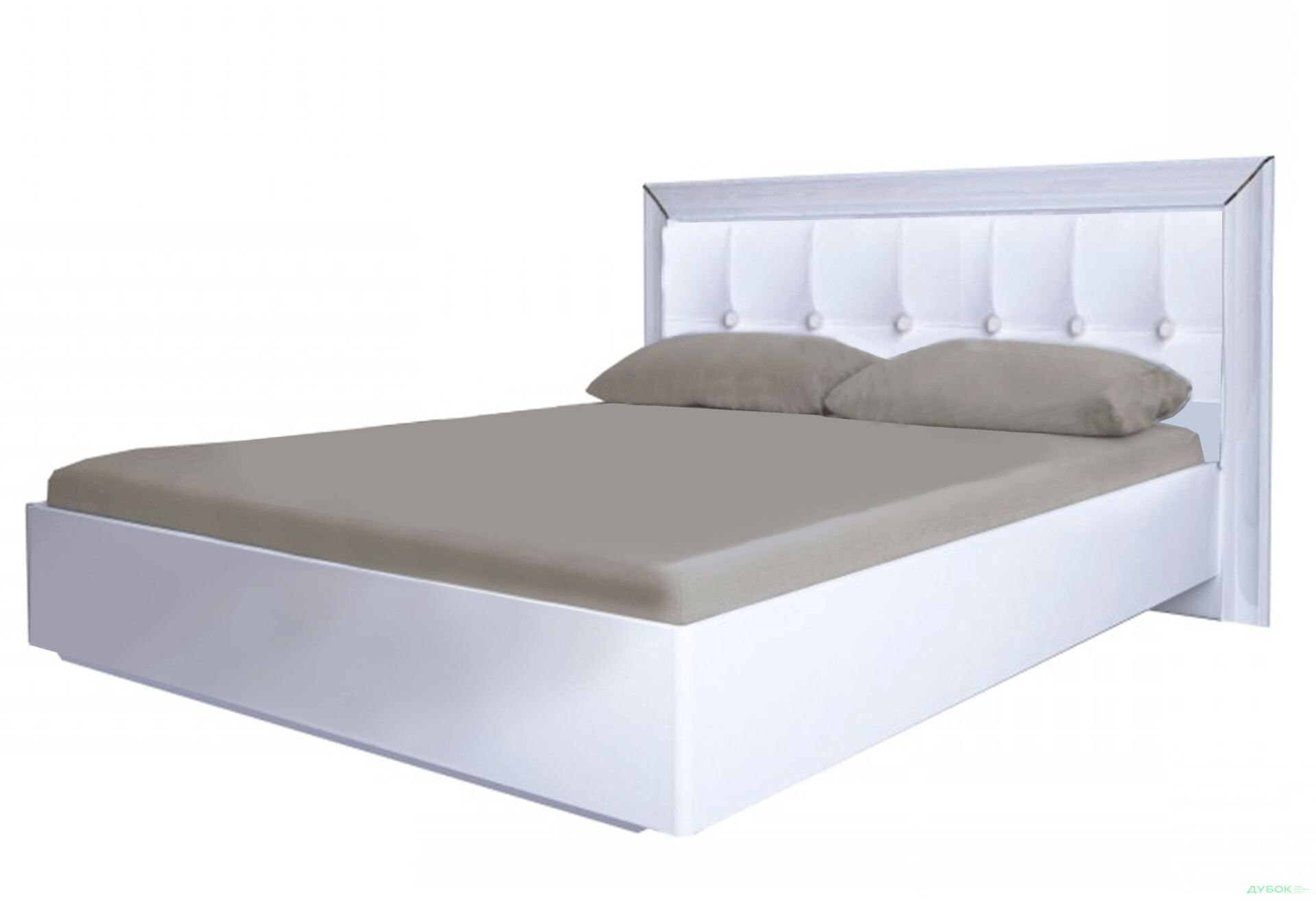 Фото 1 - Кровать 160 (Мягкая спинка и Профиль) подъемная с каркасом Бэлла (белая) МироМарк