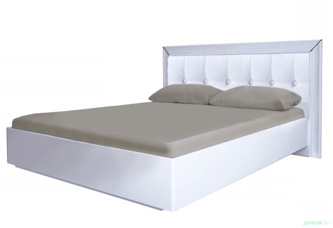 Ліжко 160 (М'яка спинка і Профіль) підйомне з каркасом Белла (біла) MiroMark