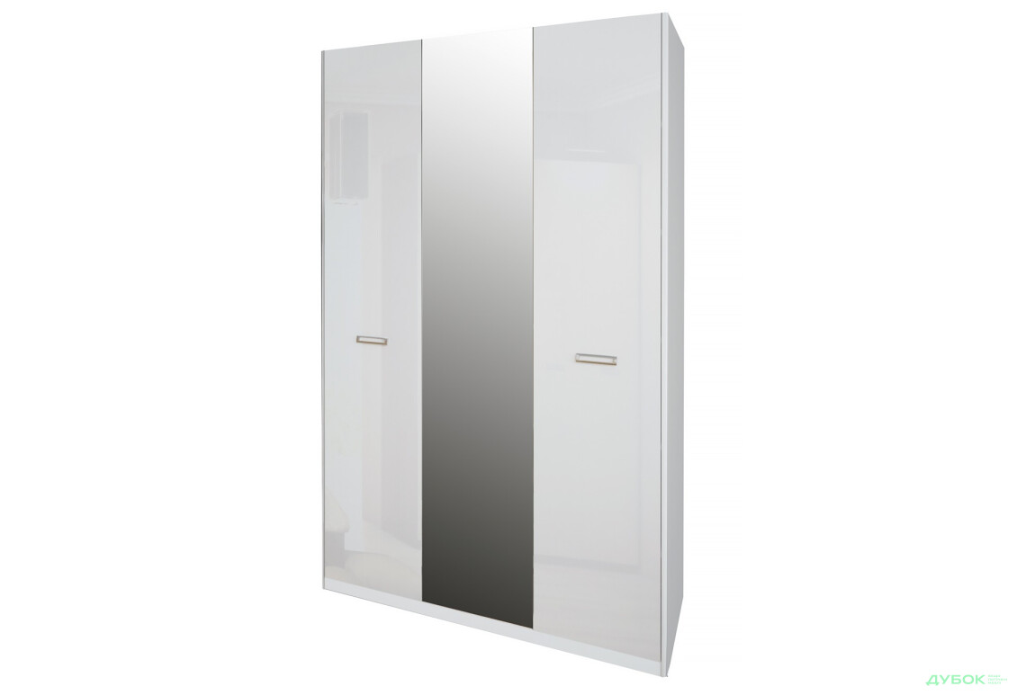 Шкаф 3Д (с зеркалами) Бэлла (белая) МироМарк