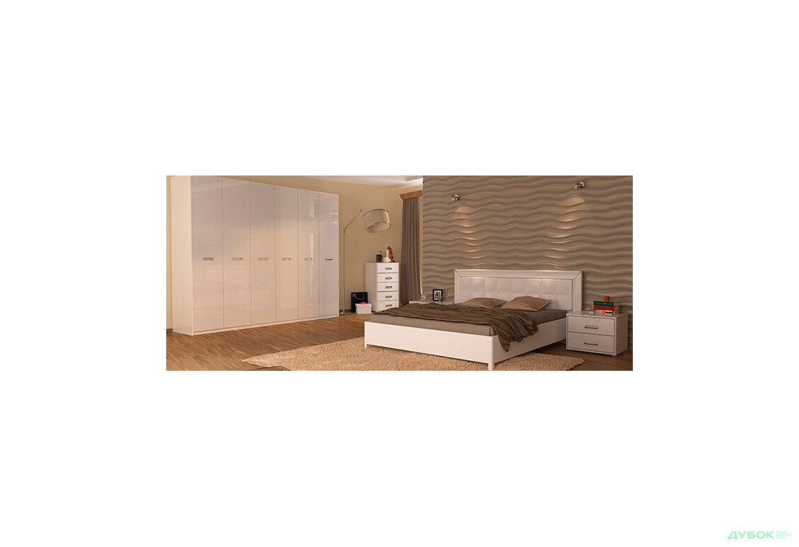 Спальня Бэлла (белая) Комплект 6D МироМарк