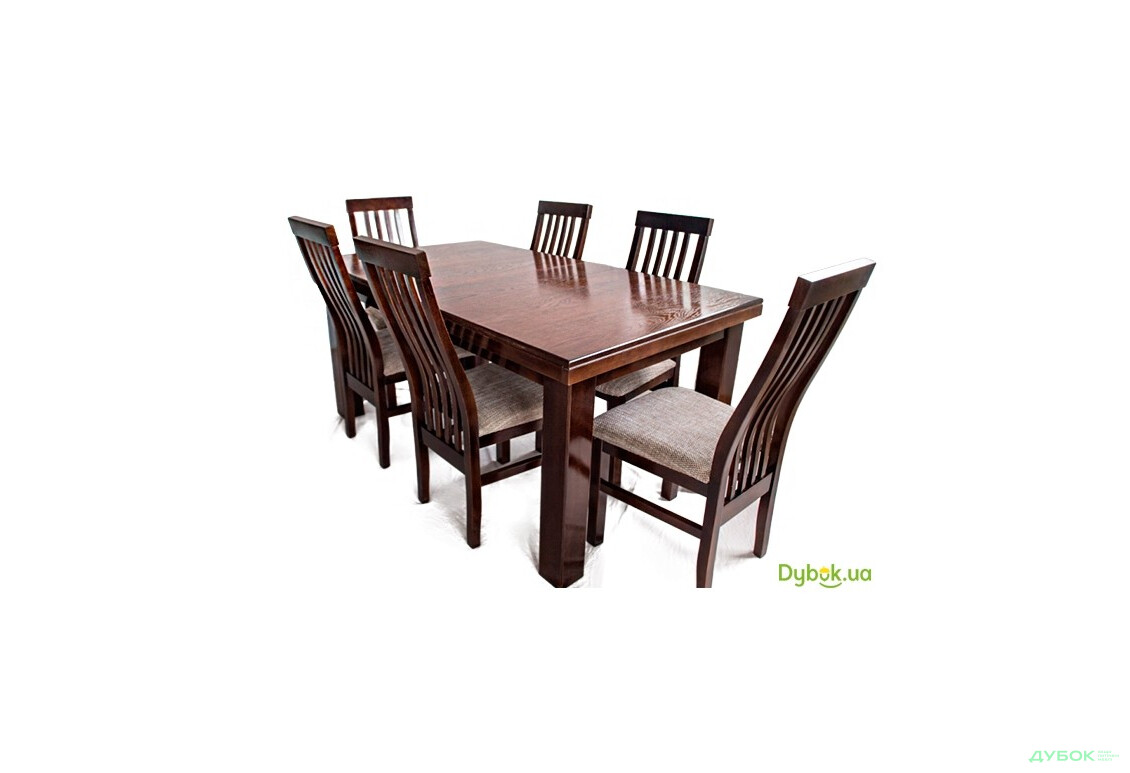 Комплект: стол Европа прямоуг.раскладной 120(+40)х80 + стулья Модерн без резьбы/6шт. Pavlik