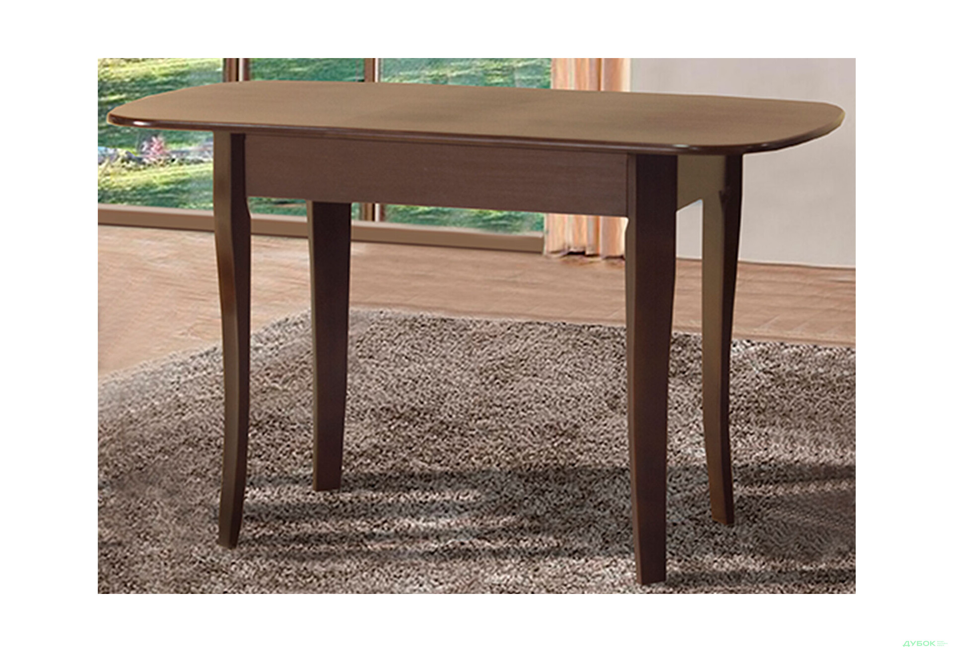 Стіл обідній Модуль Люкс Даллас 83x67 см розкладний, горіх темний - Зображення 2 Зображення 2 - Стіл обідній Модуль Люкс Даллас 83x67 см розкладний, горіх темний