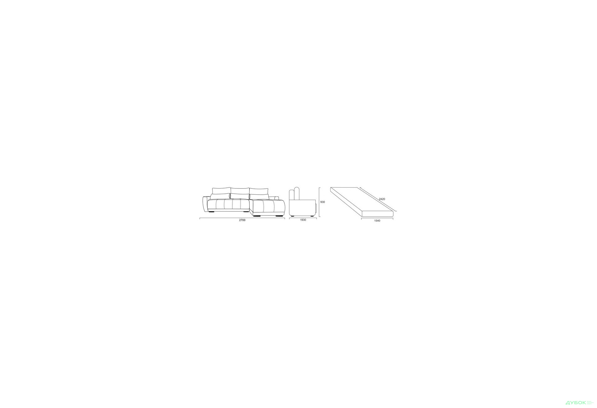 Зображення 5 - М'який куточок Камаро Слім / Camaro Slim кутовий Л/П Давідос