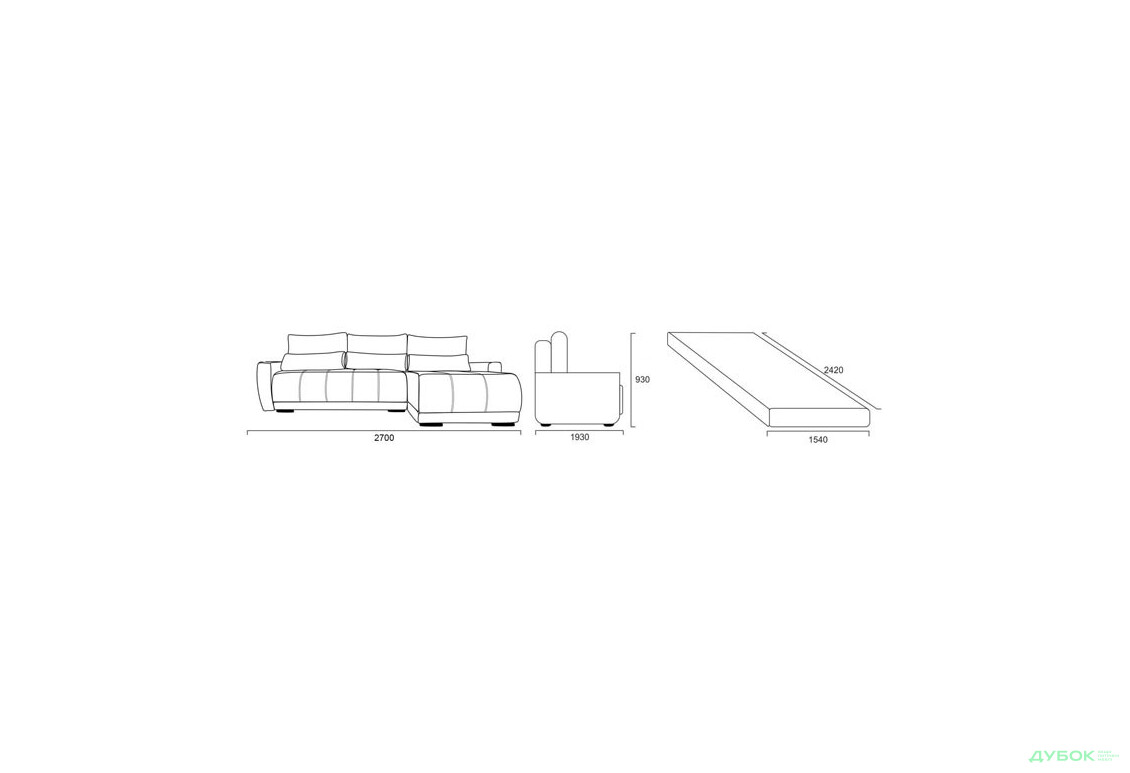 Зображення 5 - М'який куточок Камаро Слім / Camaro Slim кутовий Л/П Давідос