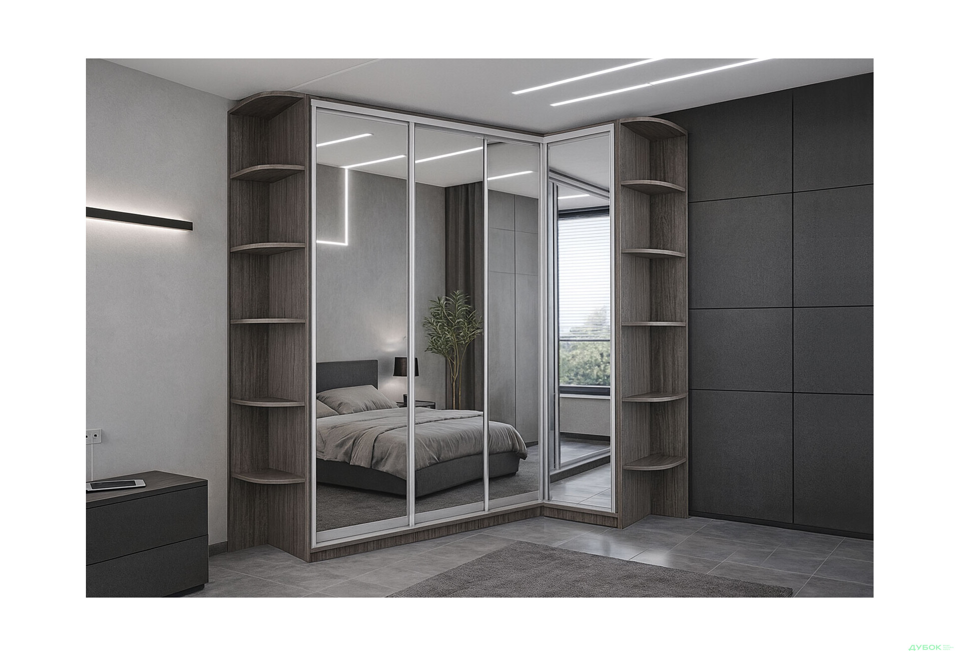 Зображення 2 - Шафа-купе кутова 4Д 2200х2680х1520 VIP-master