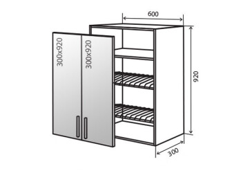 В47 Тумба 2Д 60 Сушка Вітрина