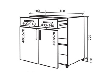 Н27 Тумба 2Ш2Д 80 Марго Люкс VIP-master