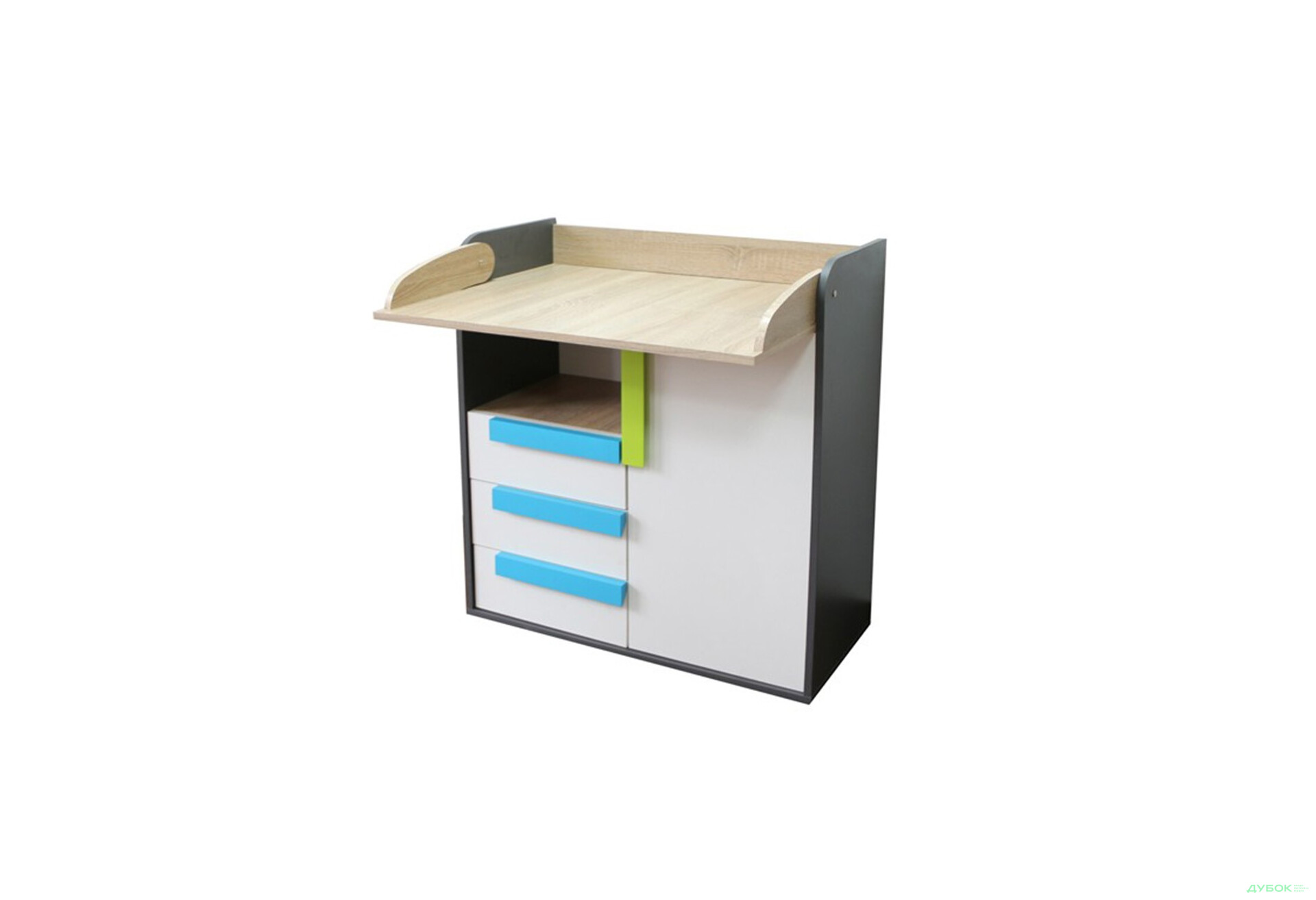 Комод VMV holding Алекс пеленальний 1-дверний з 3 шухлядами 84 см Сіро-білий - Зображення 3 Зображення 3 - Комод VMV holding Алекс пеленальний 1-дверний з 3 шухлядами 84 см Сіро-білий