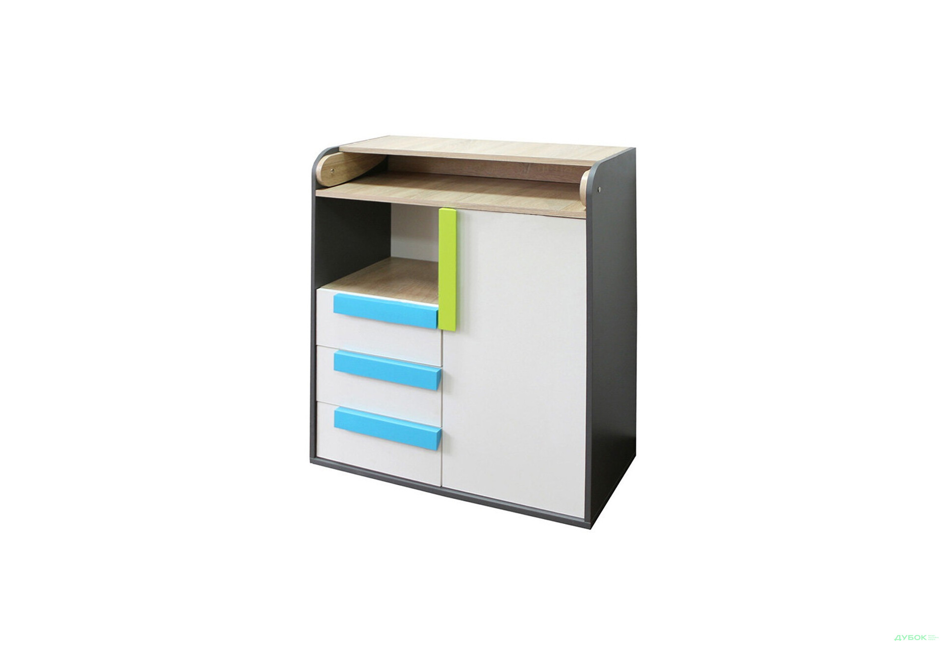 Комод VMV holding Алекс пеленальний 1-дверний з 3 шухлядами 84 см Сіро-білий - Зображення 1 Зображення 1 - Комод VMV holding Алекс пеленальний 1-дверний з 3 шухлядами 84 см Сіро-білий