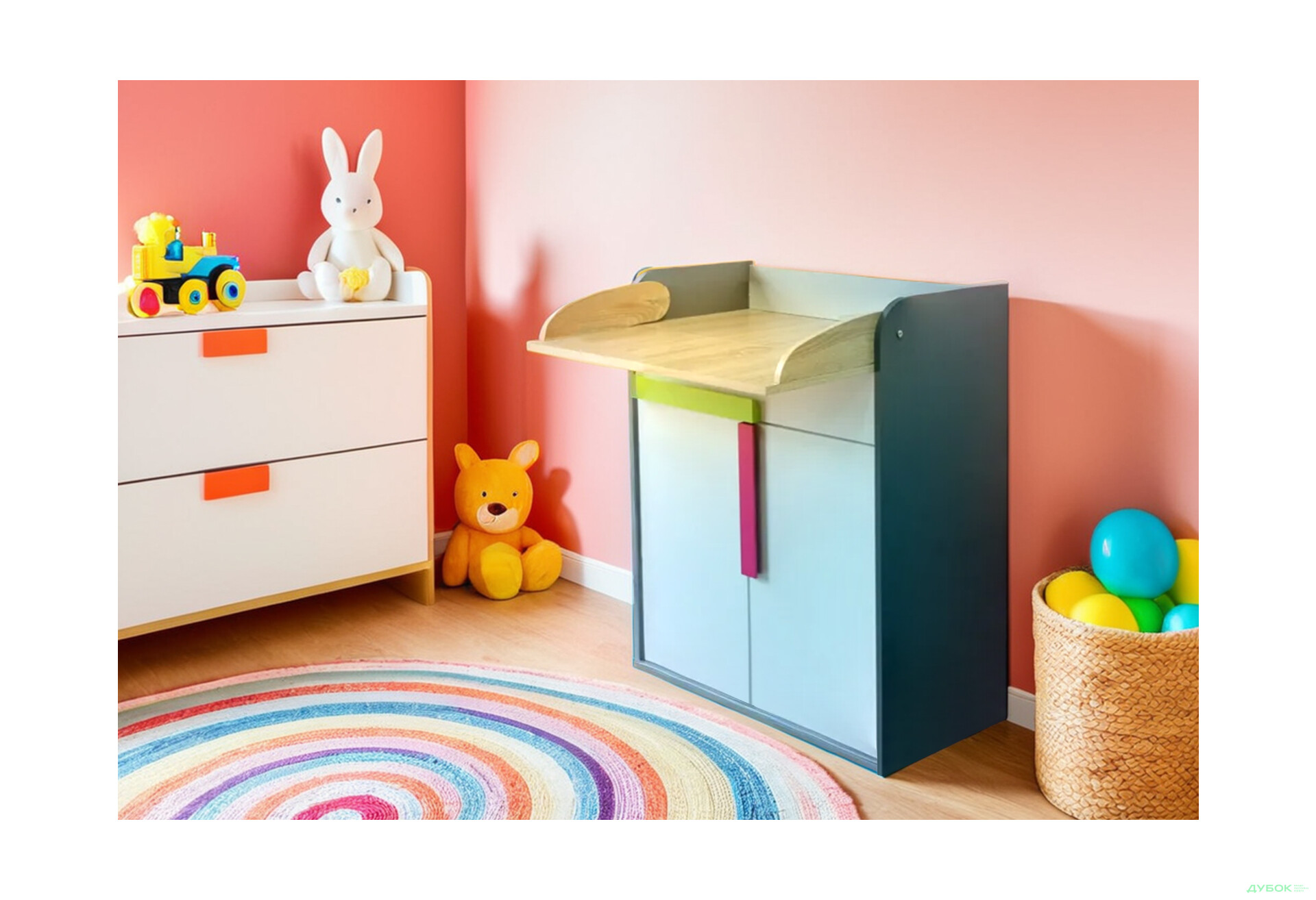 Комод VMV holding Алекс пеленальний 2-дверний з шухлядою 84 см Сіро-білий - Зображення 2 Зображення 2 - Комод VMV holding Алекс пеленальний 2-дверний з шухлядою 84 см Сіро-білий