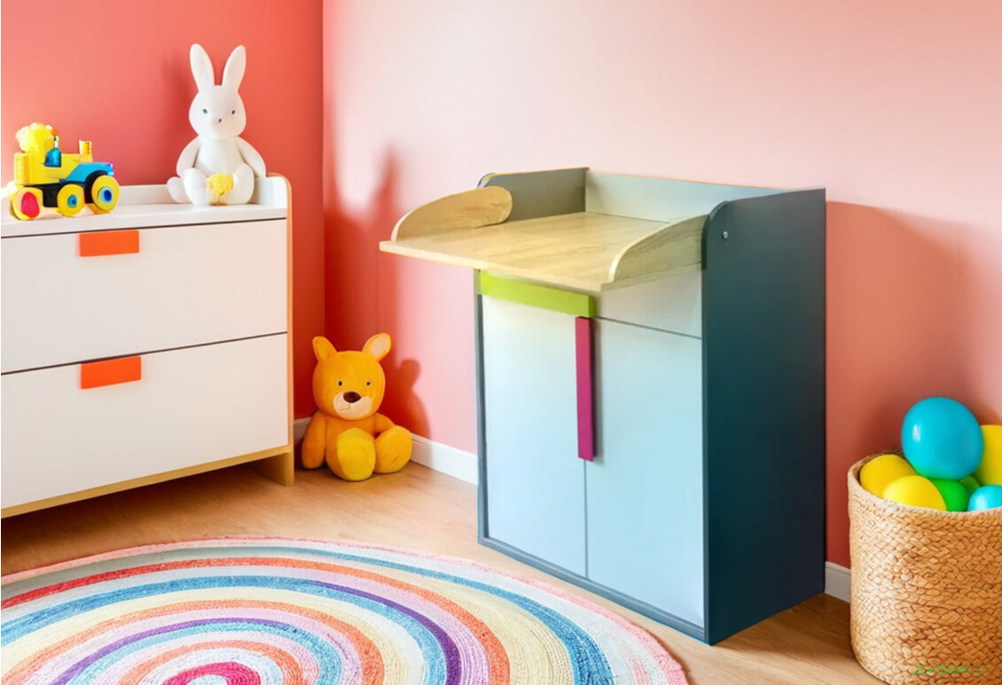 Комод VMV holding Алекс пеленальний 2-дверний з шухлядою 84 см Сіро-білий - Зображення 2 Зображення 2 - Комод VMV holding Алекс пеленальний 2-дверний з шухлядою 84 см Сіро-білий