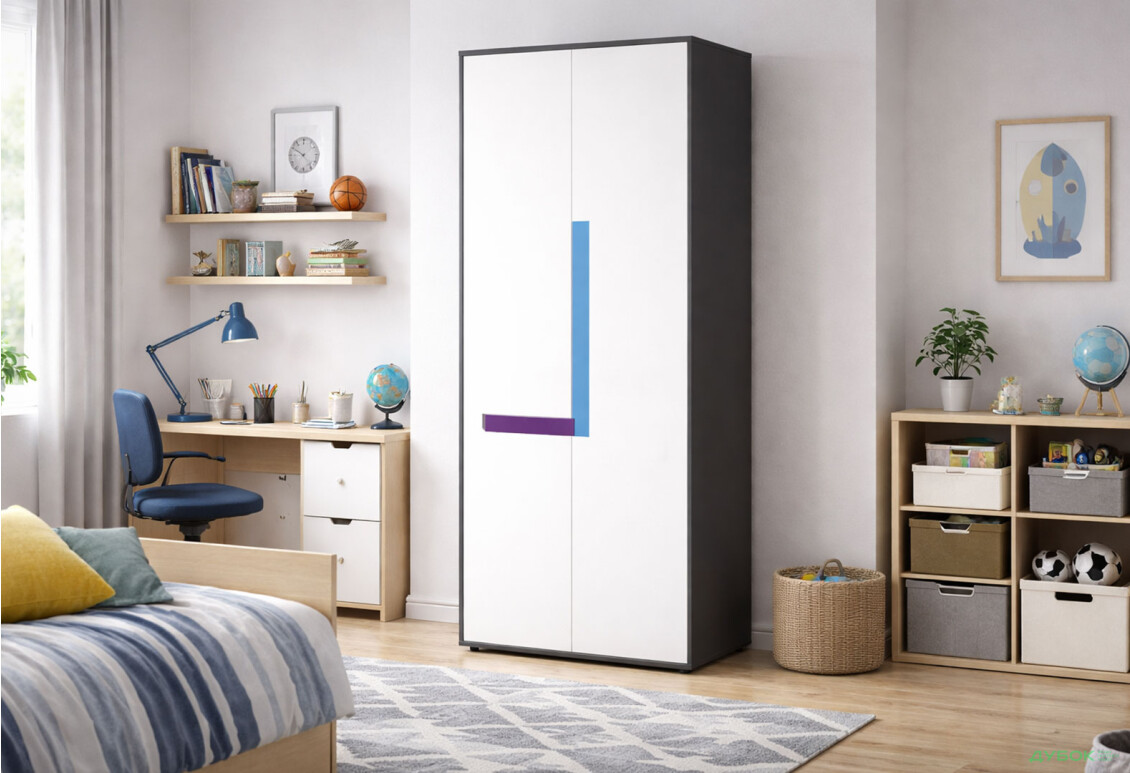 Изображение 2 - Шкаф VMV holding Алекс 2-дверный 84 см Серо-белый