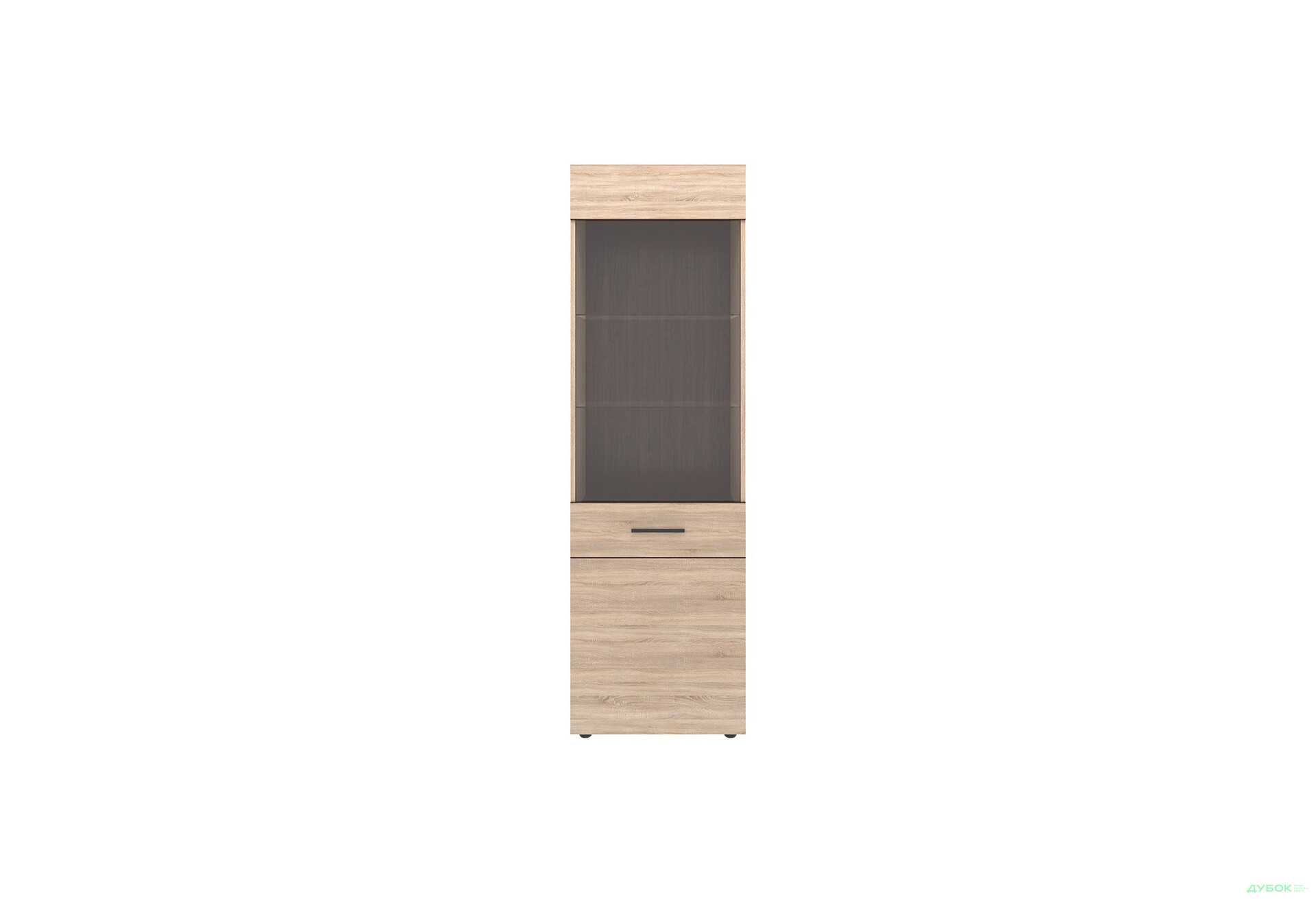 Изображение 1 - Шкаф-витрина высокая ВМВ Холдинг Соло (P) с ящиком 60 см Дуб сонома/Венге