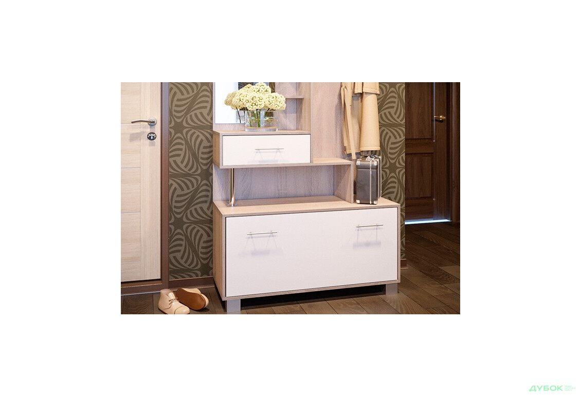 Прихожая Амина (дуб сонома/белый) Svit Mebliv - Изображение 2 Изображение 2 - Прихожая Амина (дуб сонома/белый) Svit Mebliv