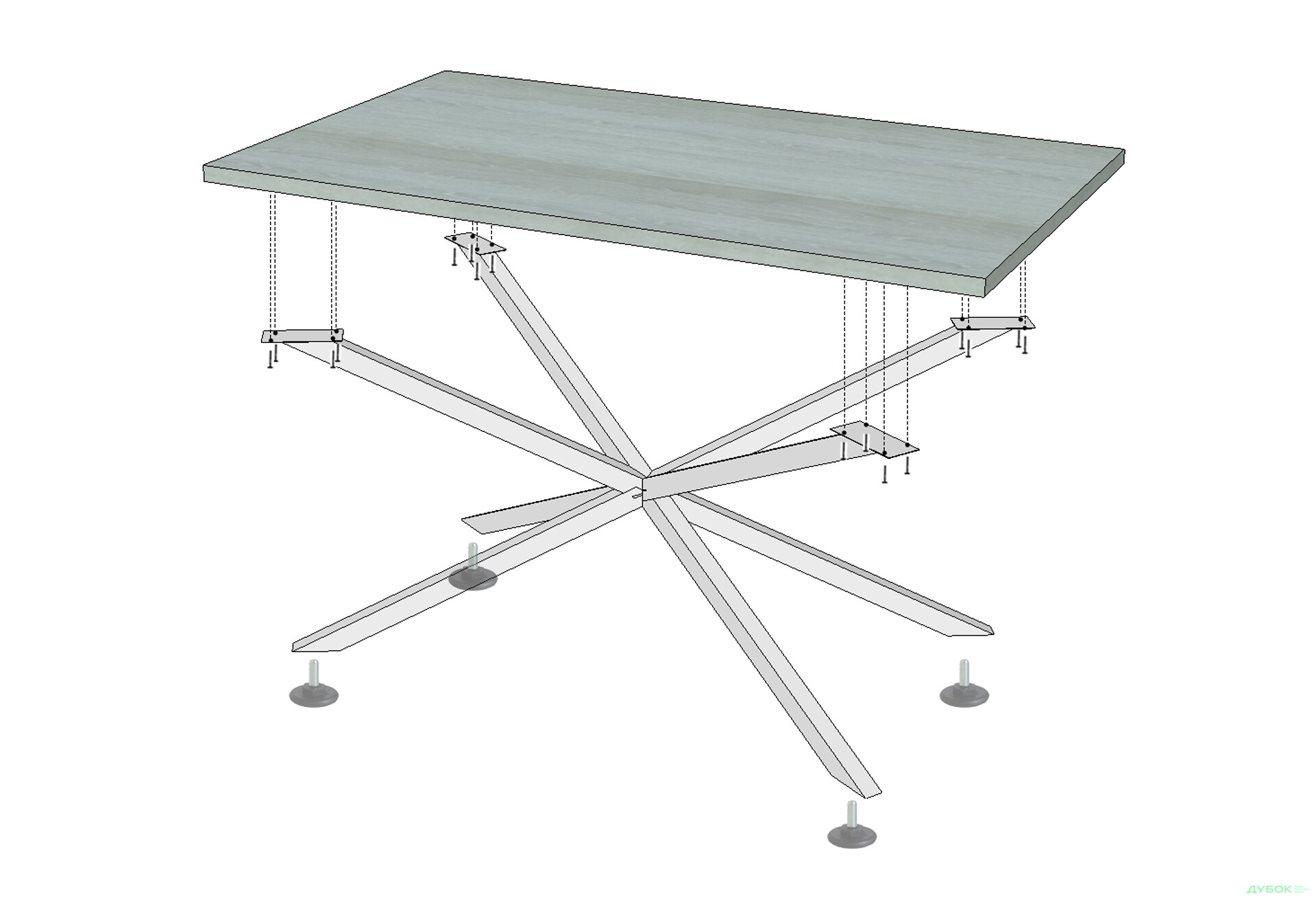 Изображение 3 - Обеденный столик Икс Металл-Дизайн