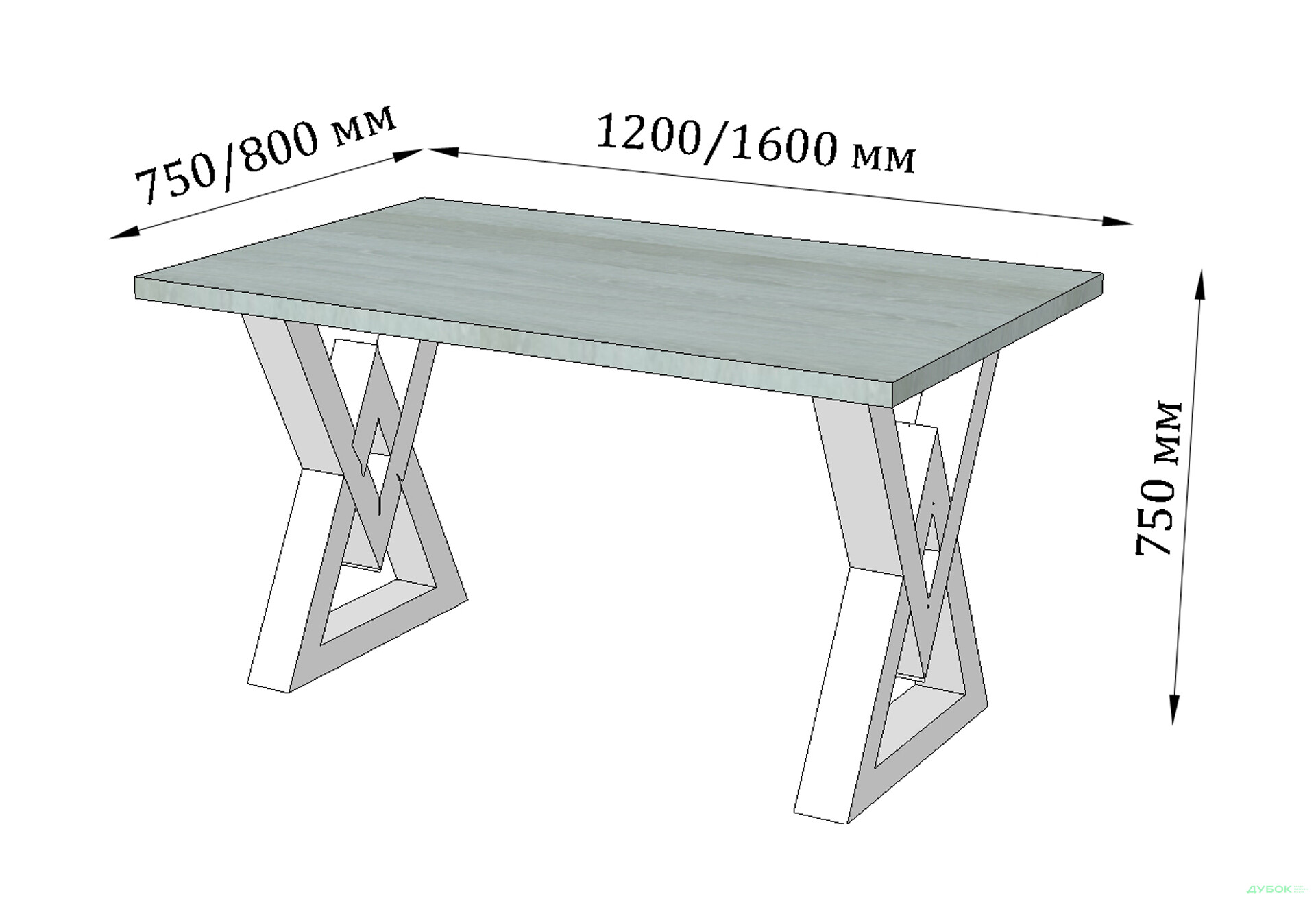 Фото 2 - Обідній стіл Астон 750/1200/750 Метал-Дизайн