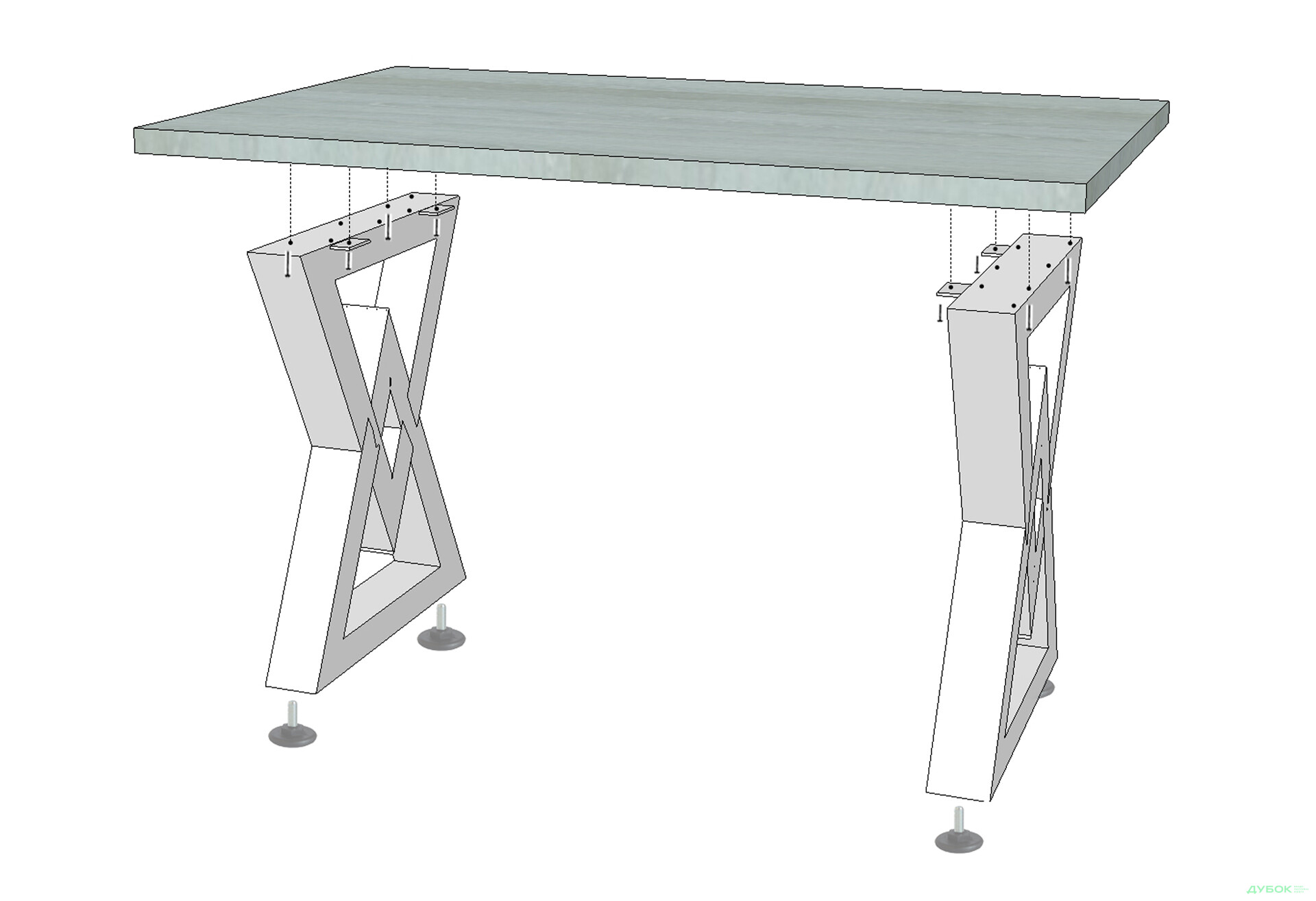 Фото 3 - Обідній стіл Астон 750/1200/750 Метал-Дизайн