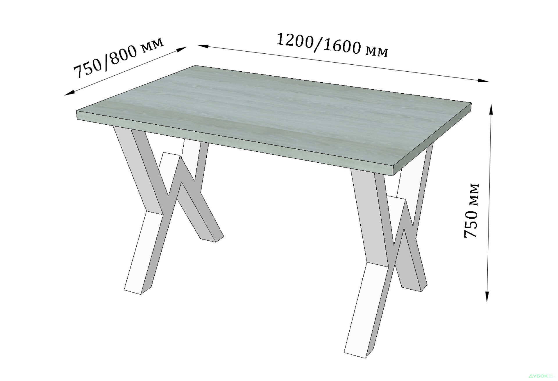 Фото 3 - Обеденный стол Виннер 750/1200/750 Металл-Дизайн