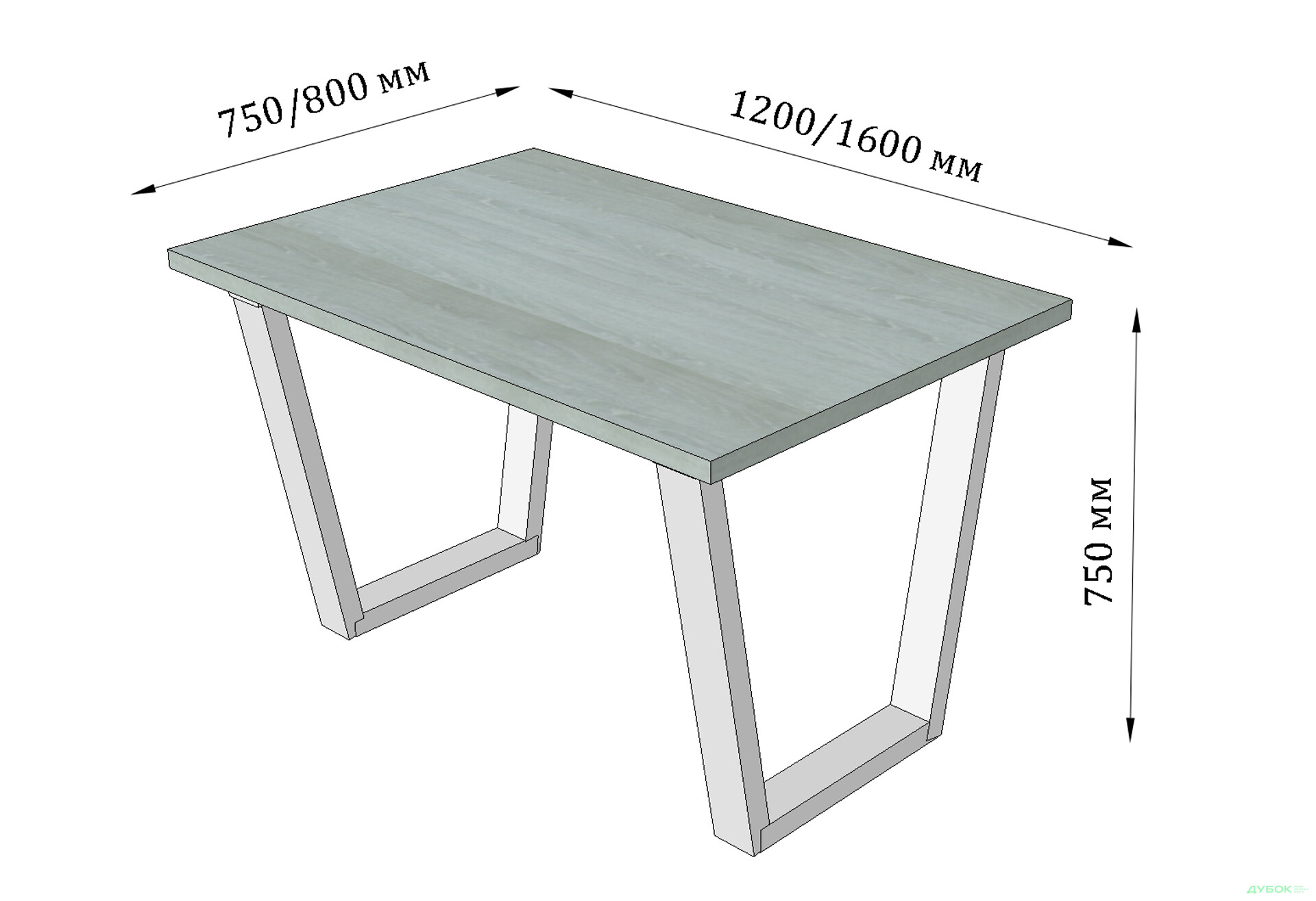 Фото 2 - Обідній стіл Бінго 750/1200/750 Метал-Дизайн
